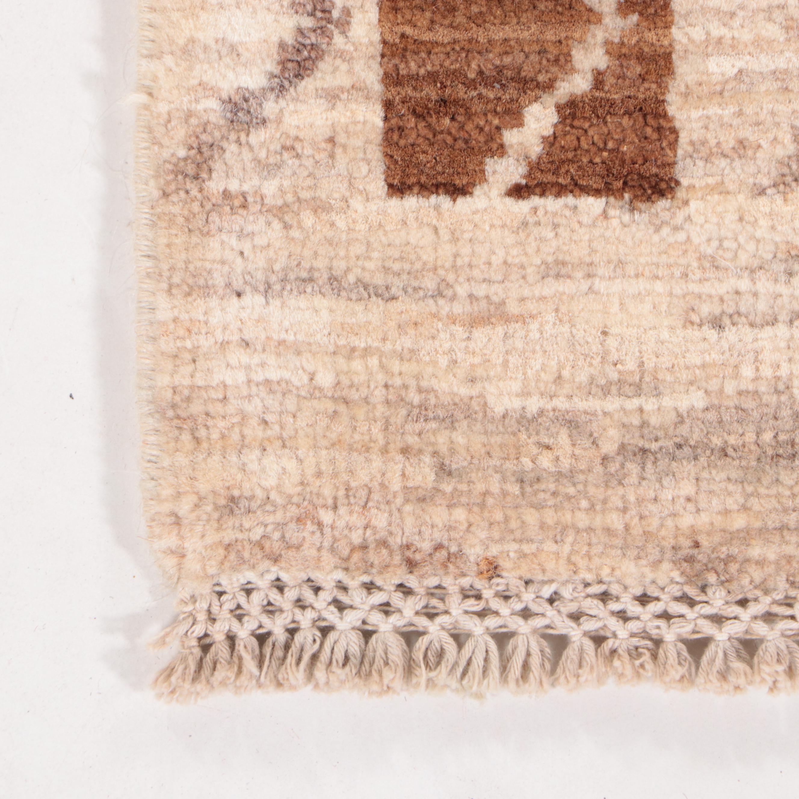 3'11 x 6'11 Hand-Knotted Afghan Gabbeh Area Rug