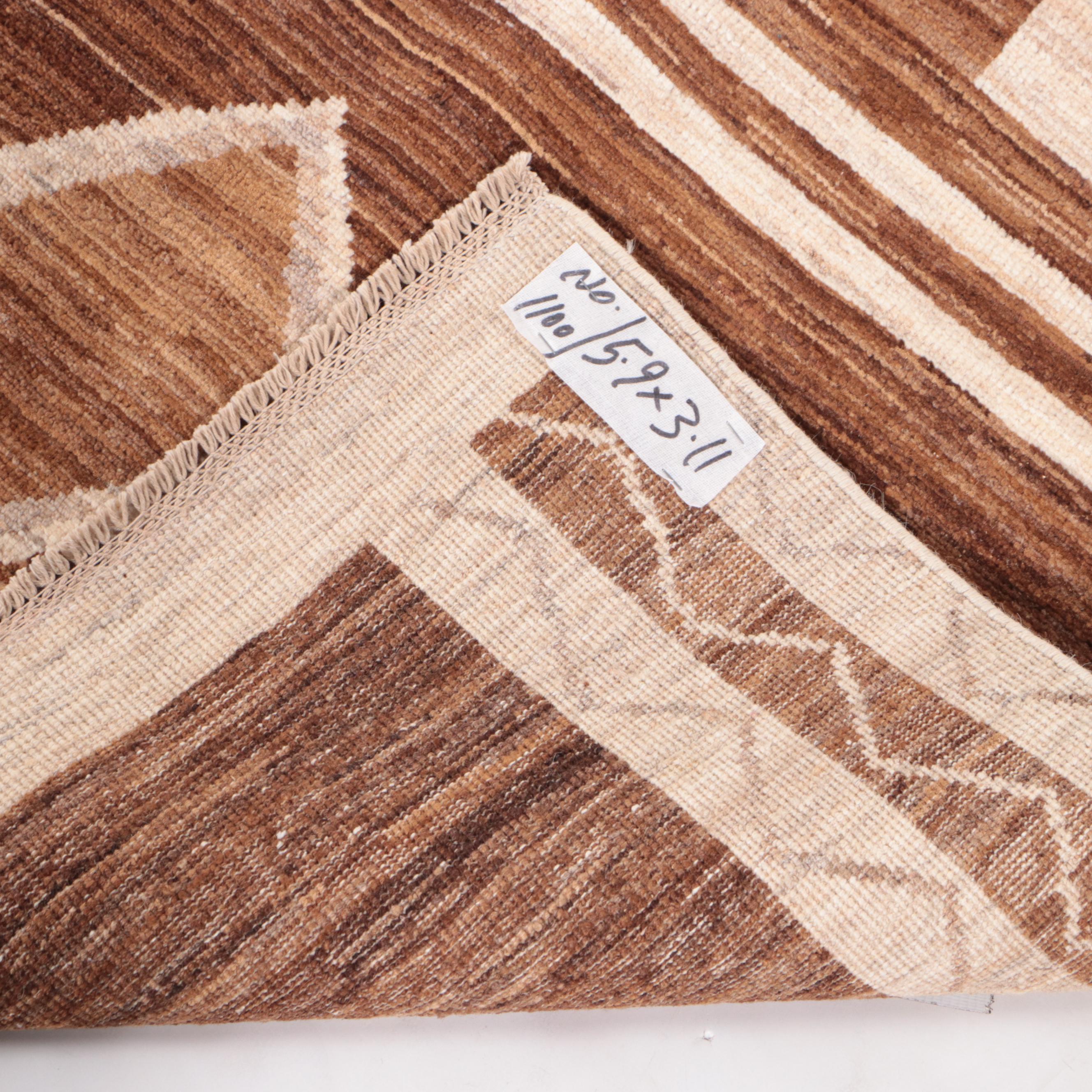 3'11 x 6'11 Hand-Knotted Afghan Gabbeh Area Rug