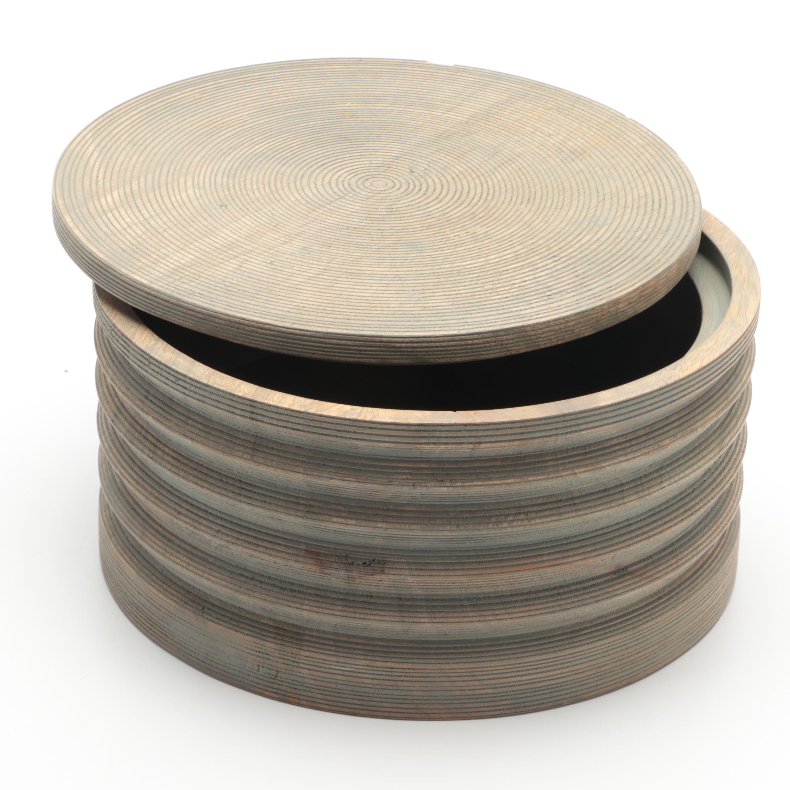 Twig Form Metal Centerpiece Bowl with Turned Wood Box and Resin Cherry