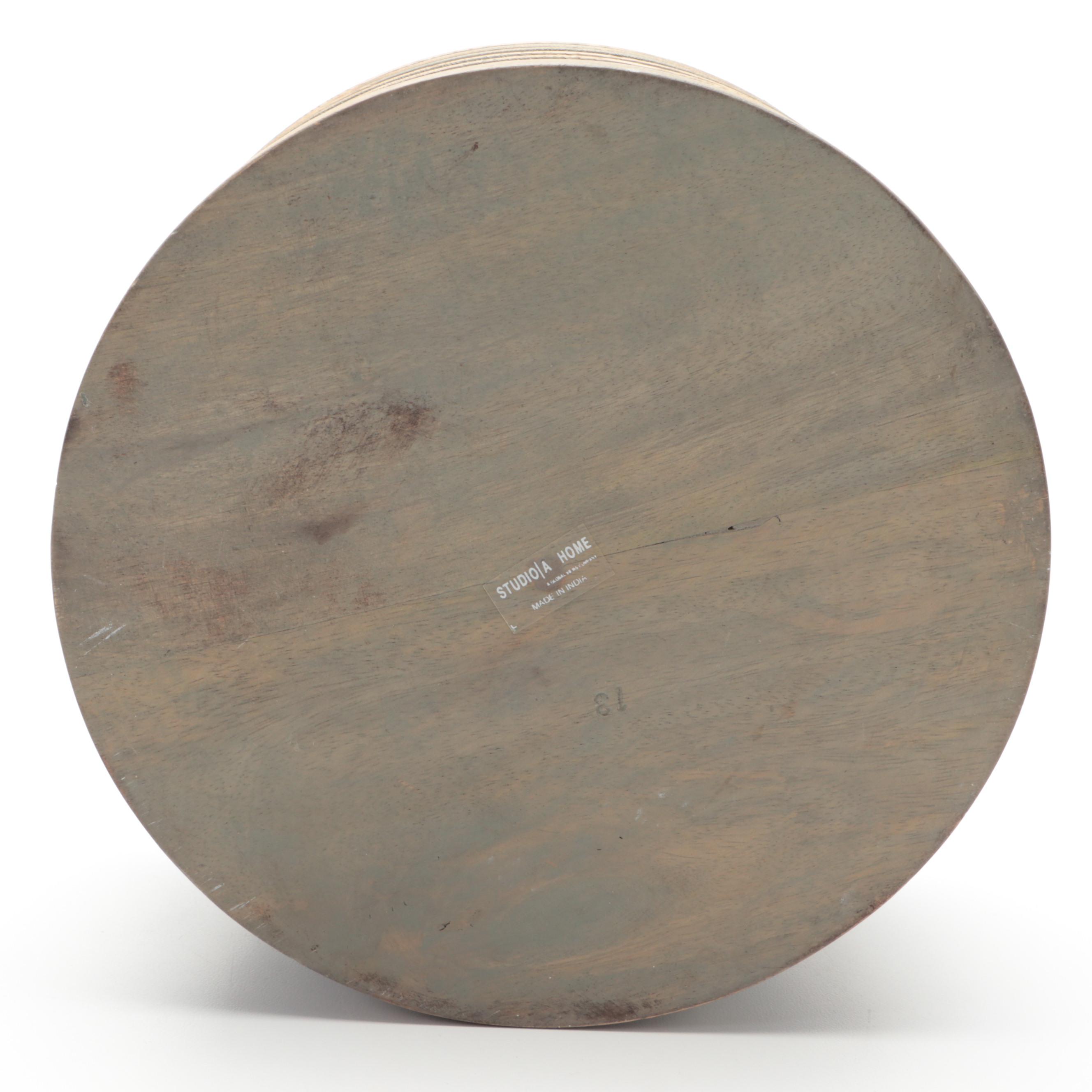 Twig Form Metal Centerpiece Bowl with Turned Wood Box and Resin Cherry