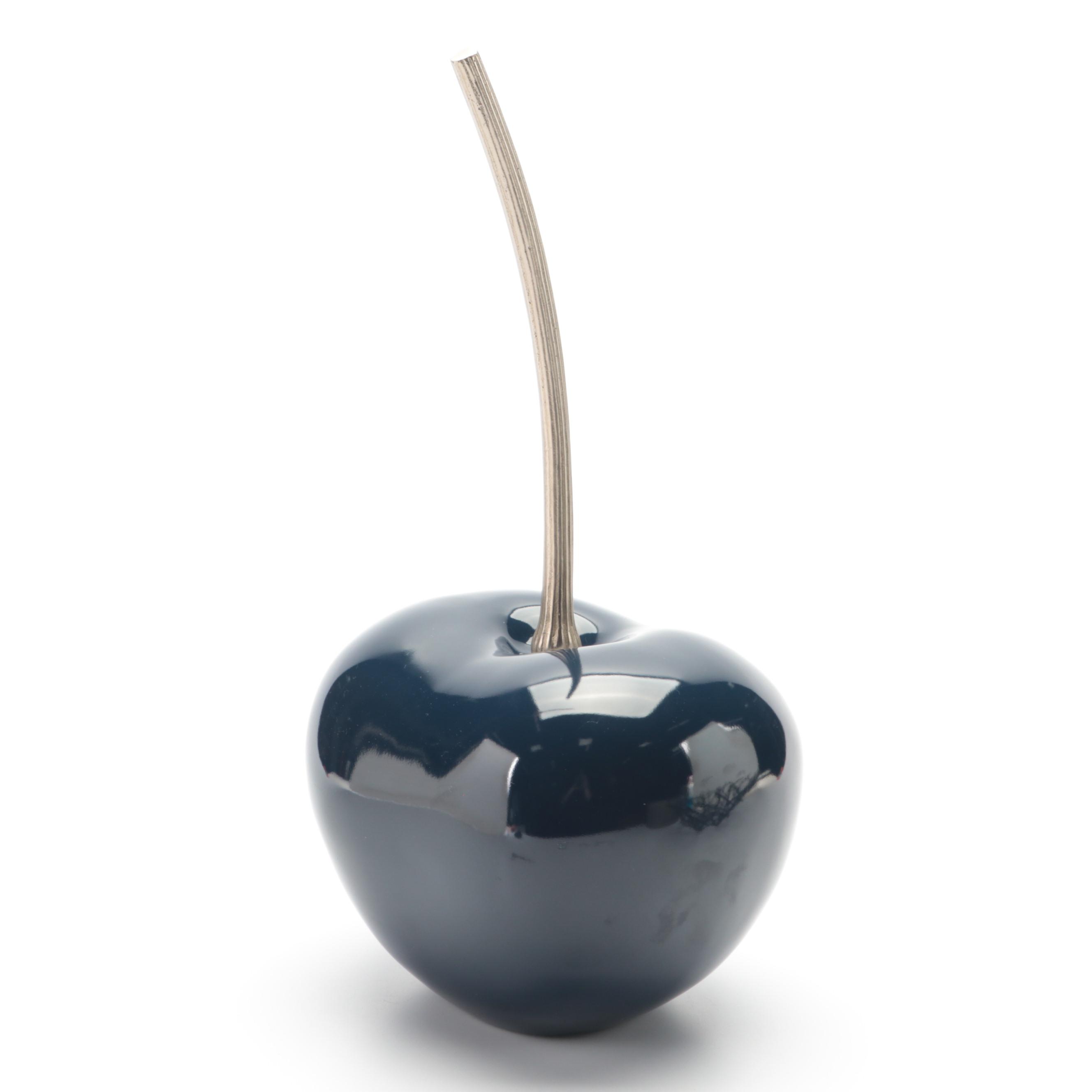 Twig Form Metal Centerpiece Bowl with Turned Wood Box and Resin Cherry