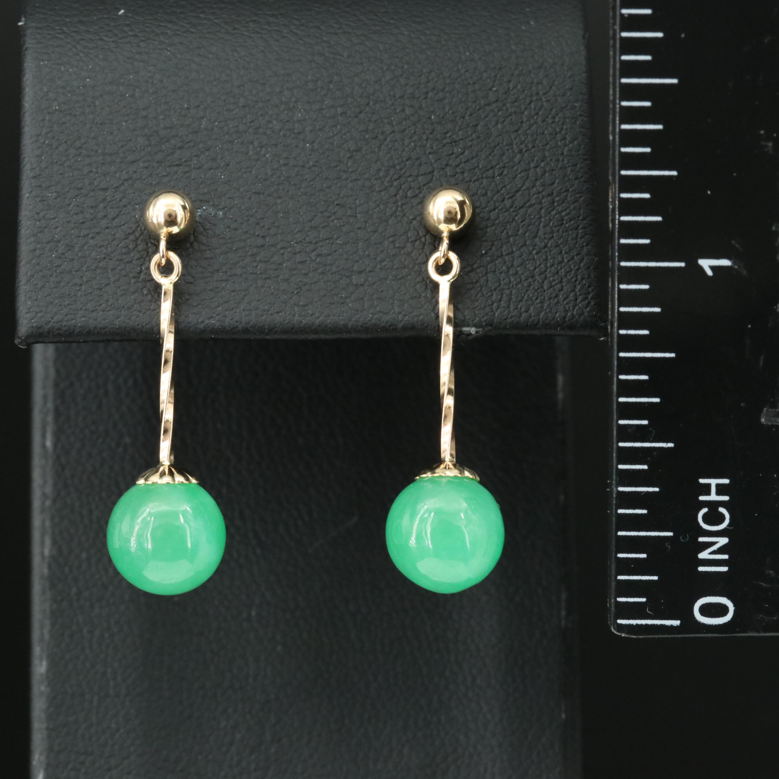 14K Jadeite Earrings