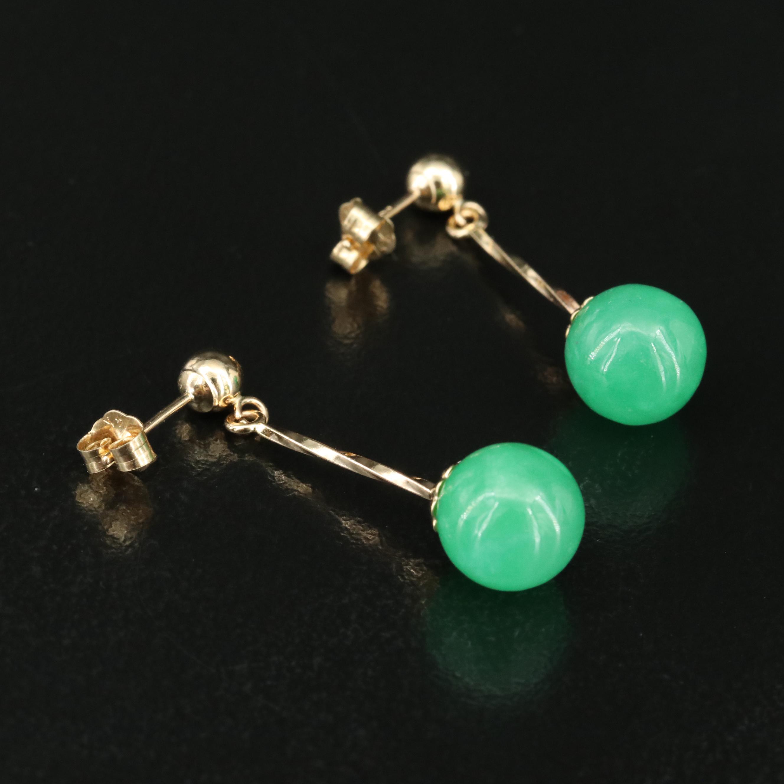14K Jadeite Earrings