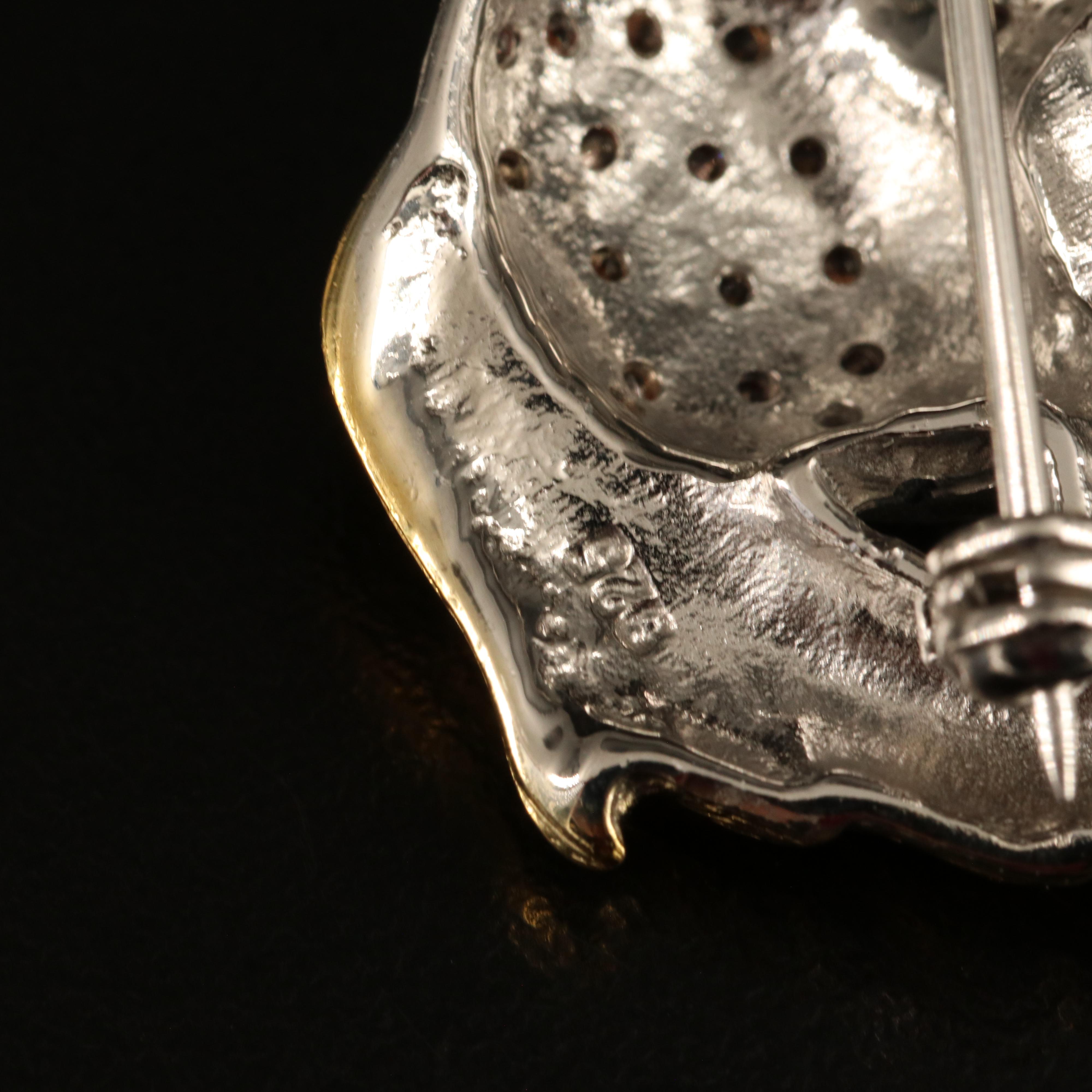 Sterling Sapphire Horse Brooch