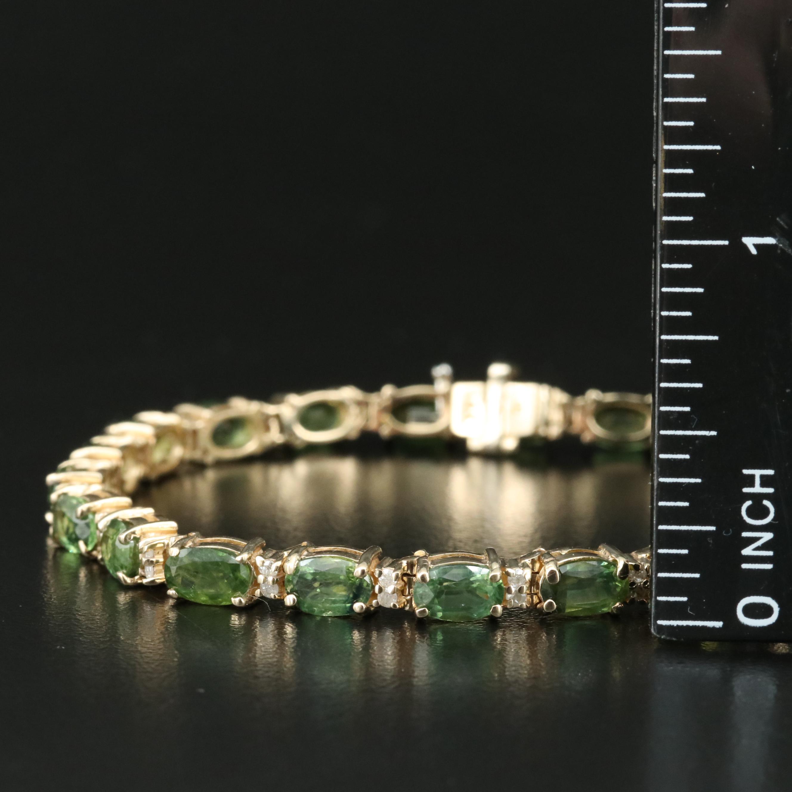 14K 12.60 CTW Sapphire and 0.52 CTW Diamond Bracelet