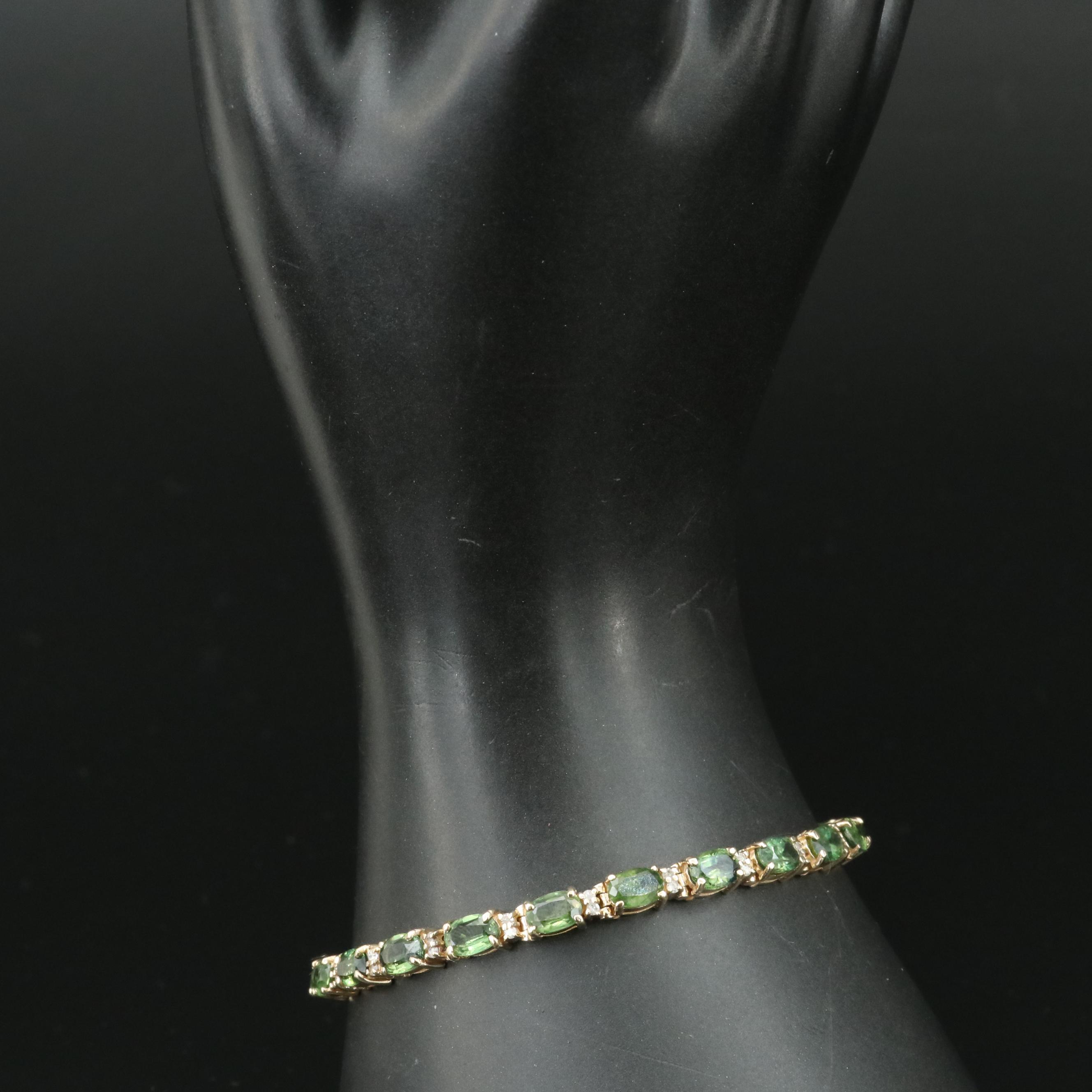 14K 12.60 CTW Sapphire and 0.52 CTW Diamond Bracelet