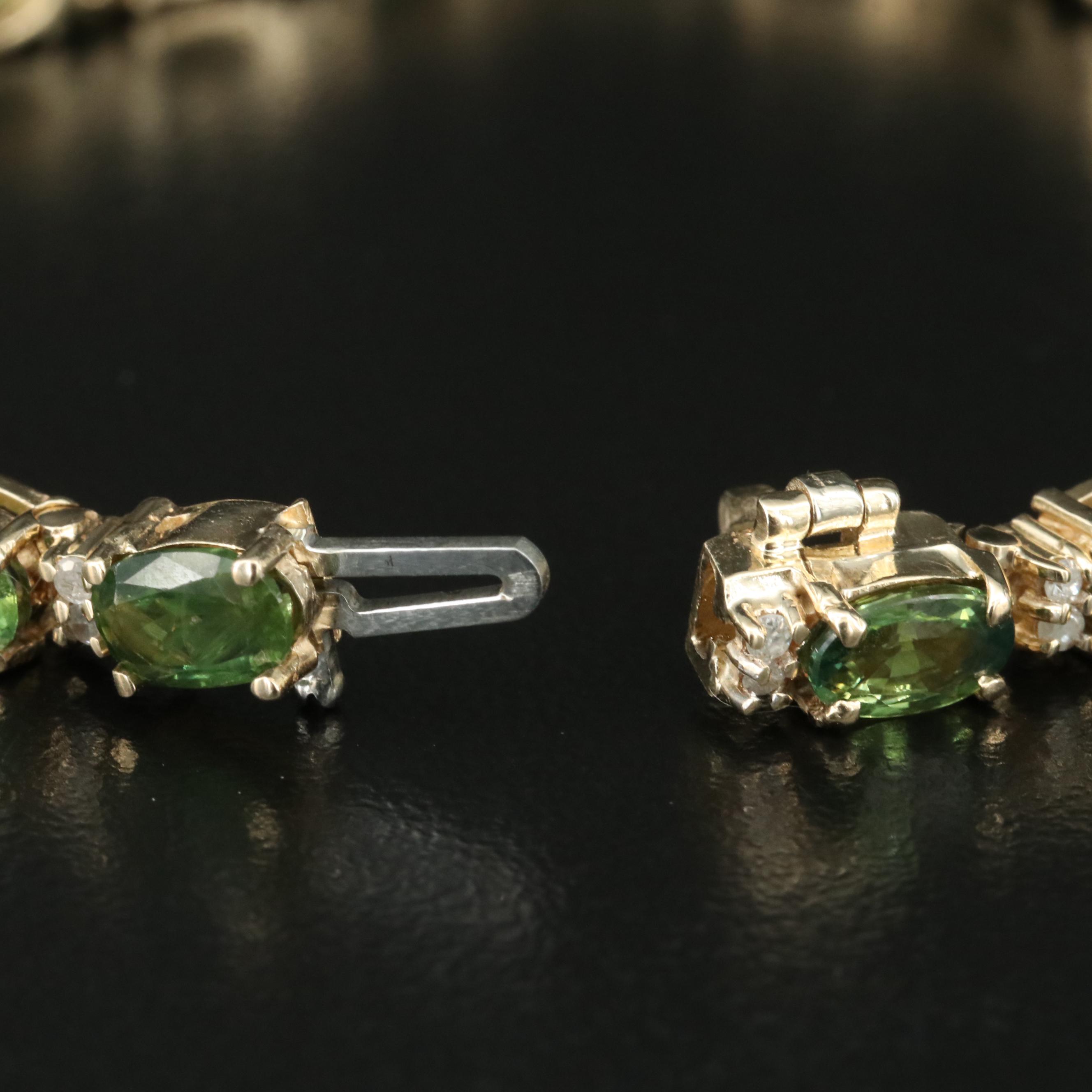 14K 12.60 CTW Sapphire and 0.52 CTW Diamond Bracelet