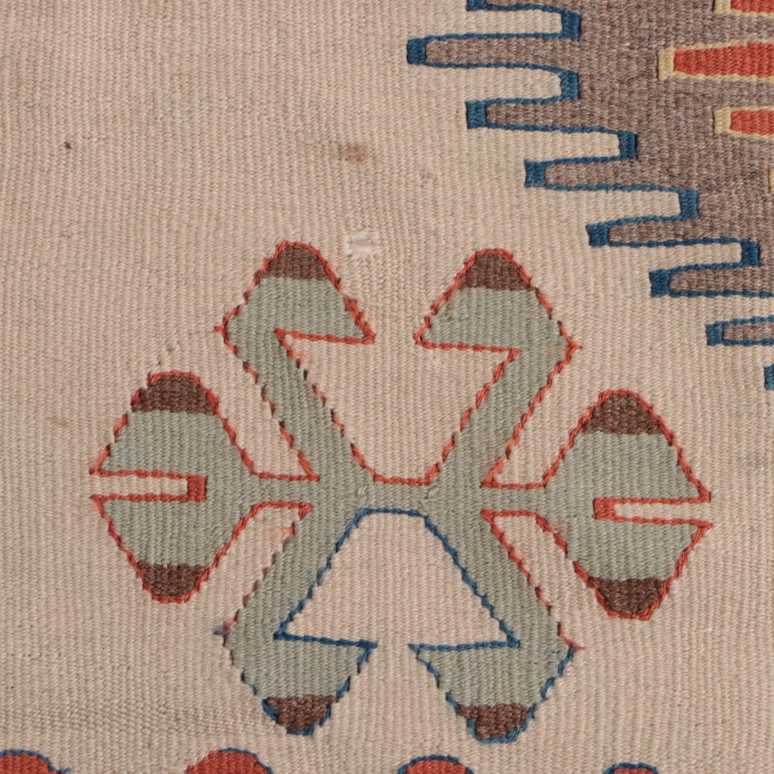 4'1 x 6'3 Handwoven Turkish Bergama Kilim Area Rug