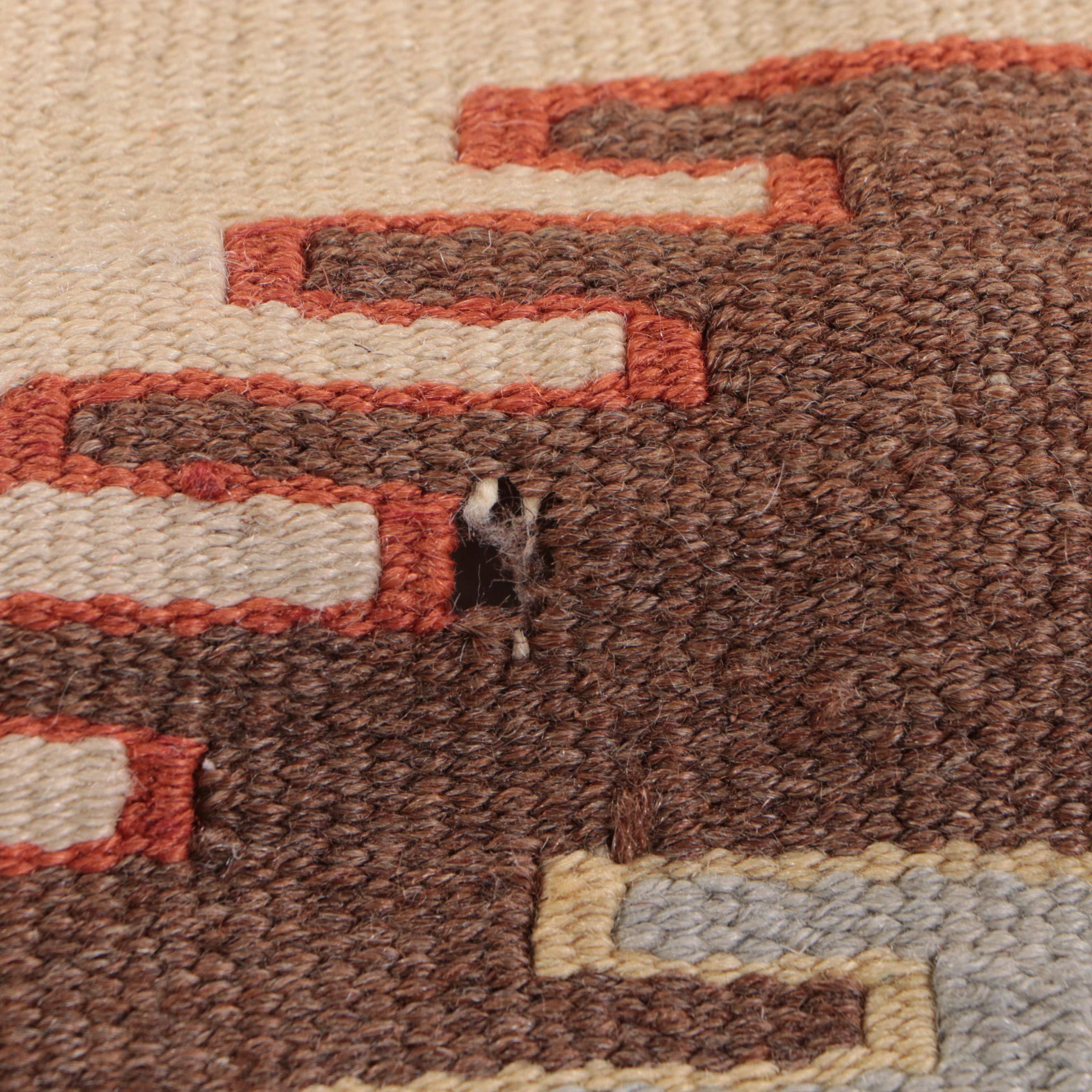 4'1 x 6'3 Handwoven Turkish Bergama Kilim Area Rug