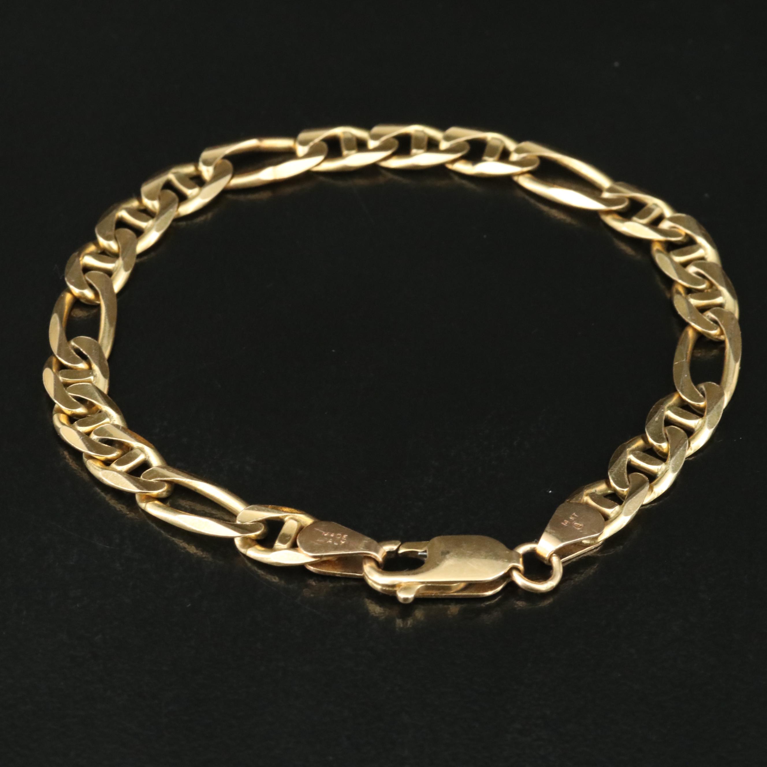 Italian 14K Figaro Bracelet