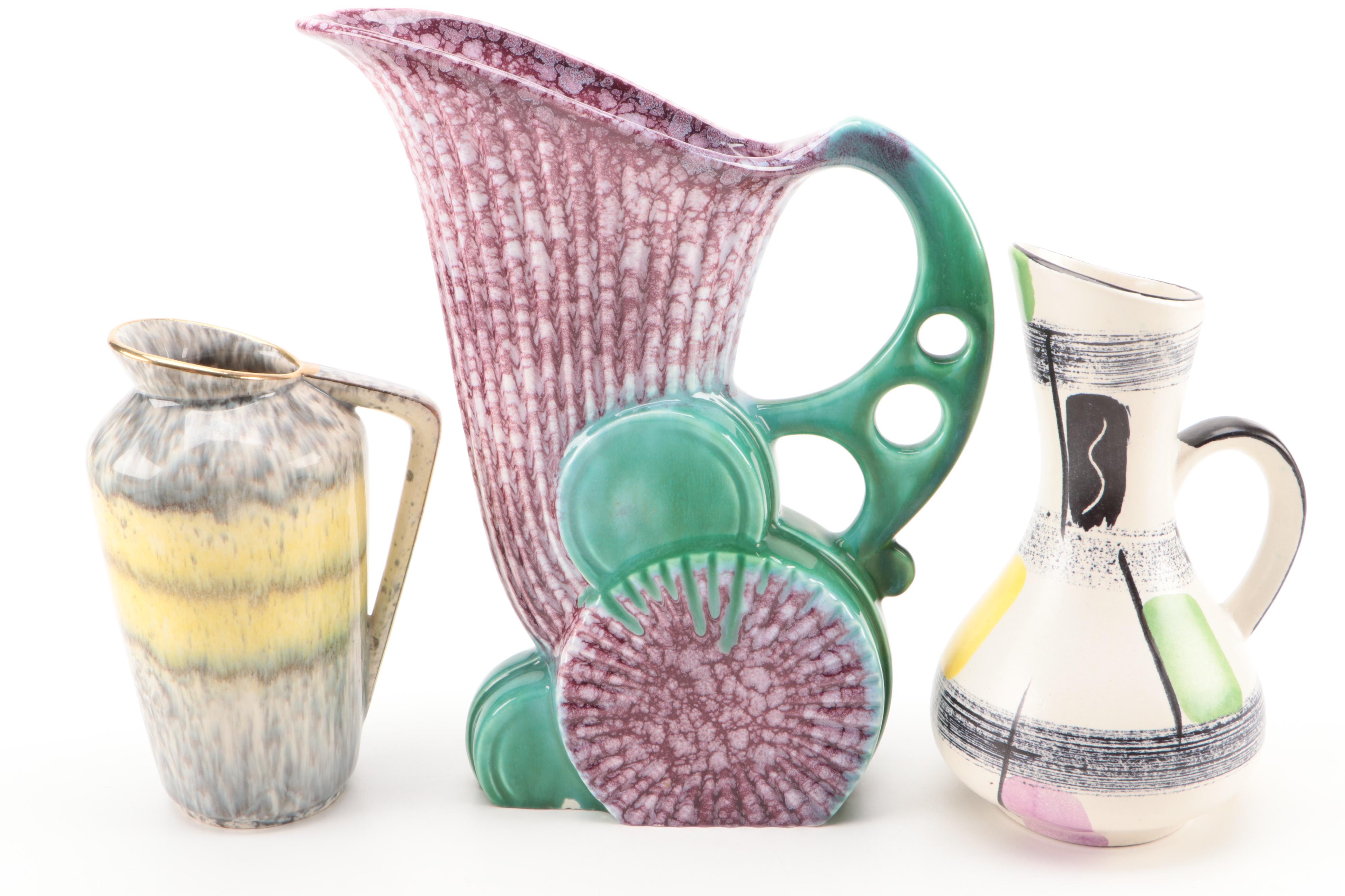 West German Multicolored Ceramic Table Accessories