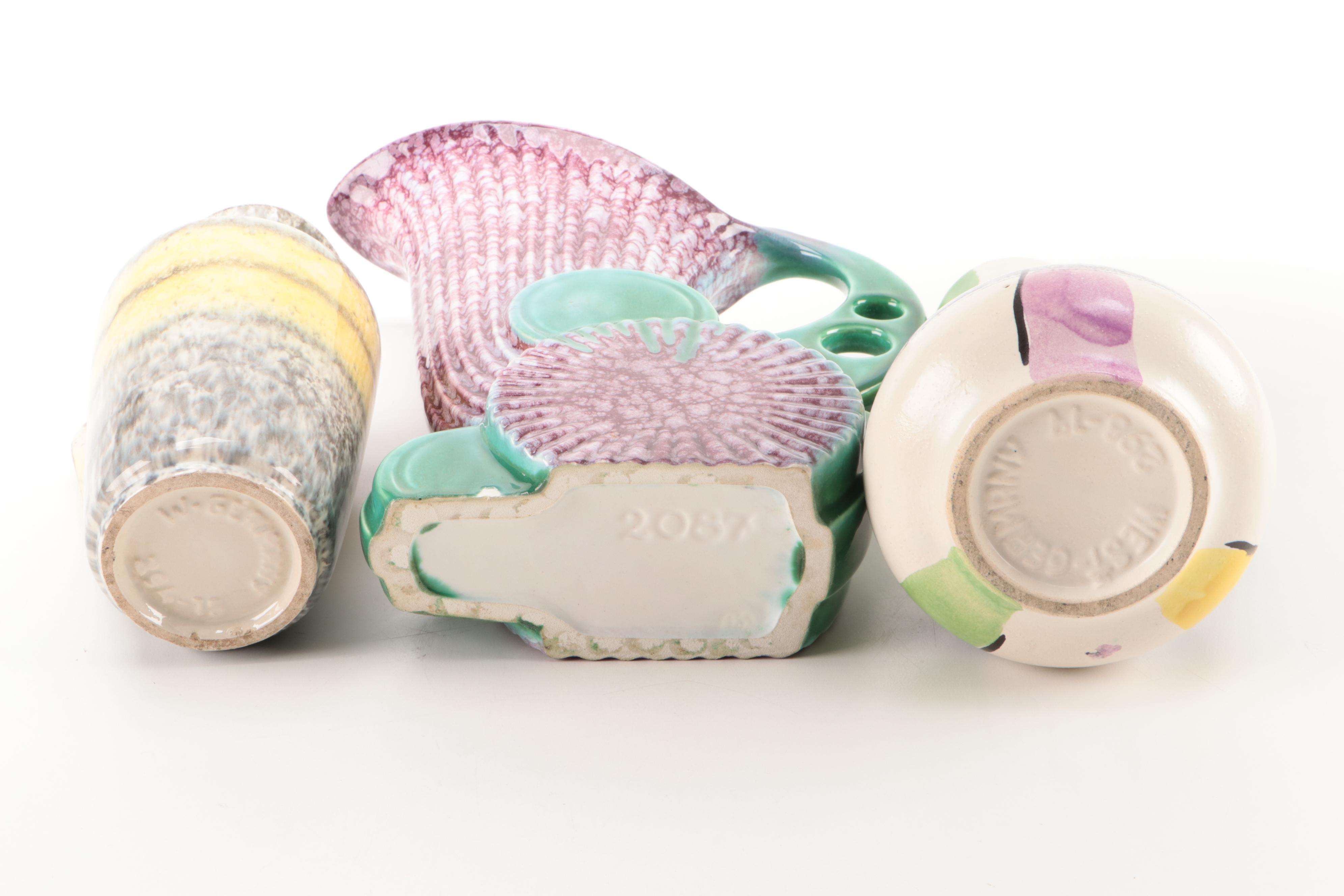 West German Multicolored Ceramic Table Accessories