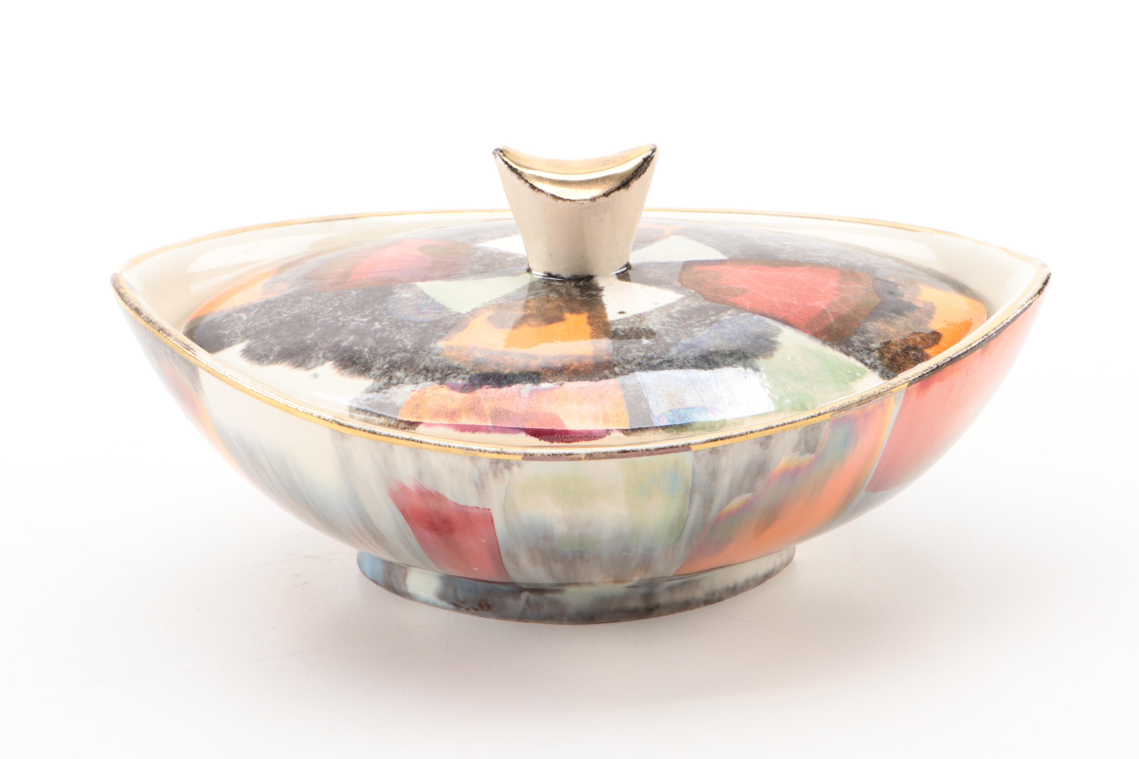 West German Multicolored Ceramic Table Accessories