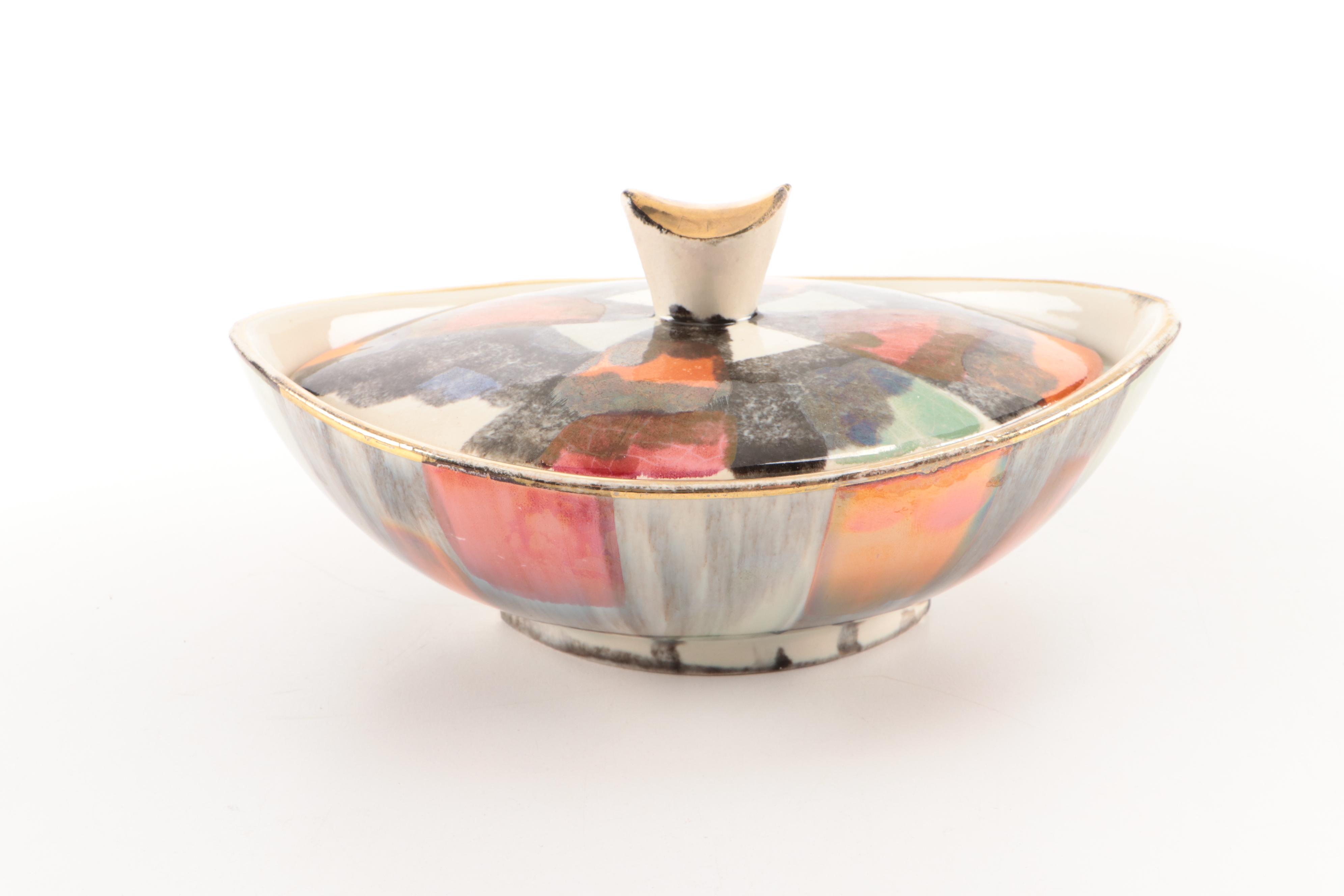 West German Multicolored Ceramic Table Accessories