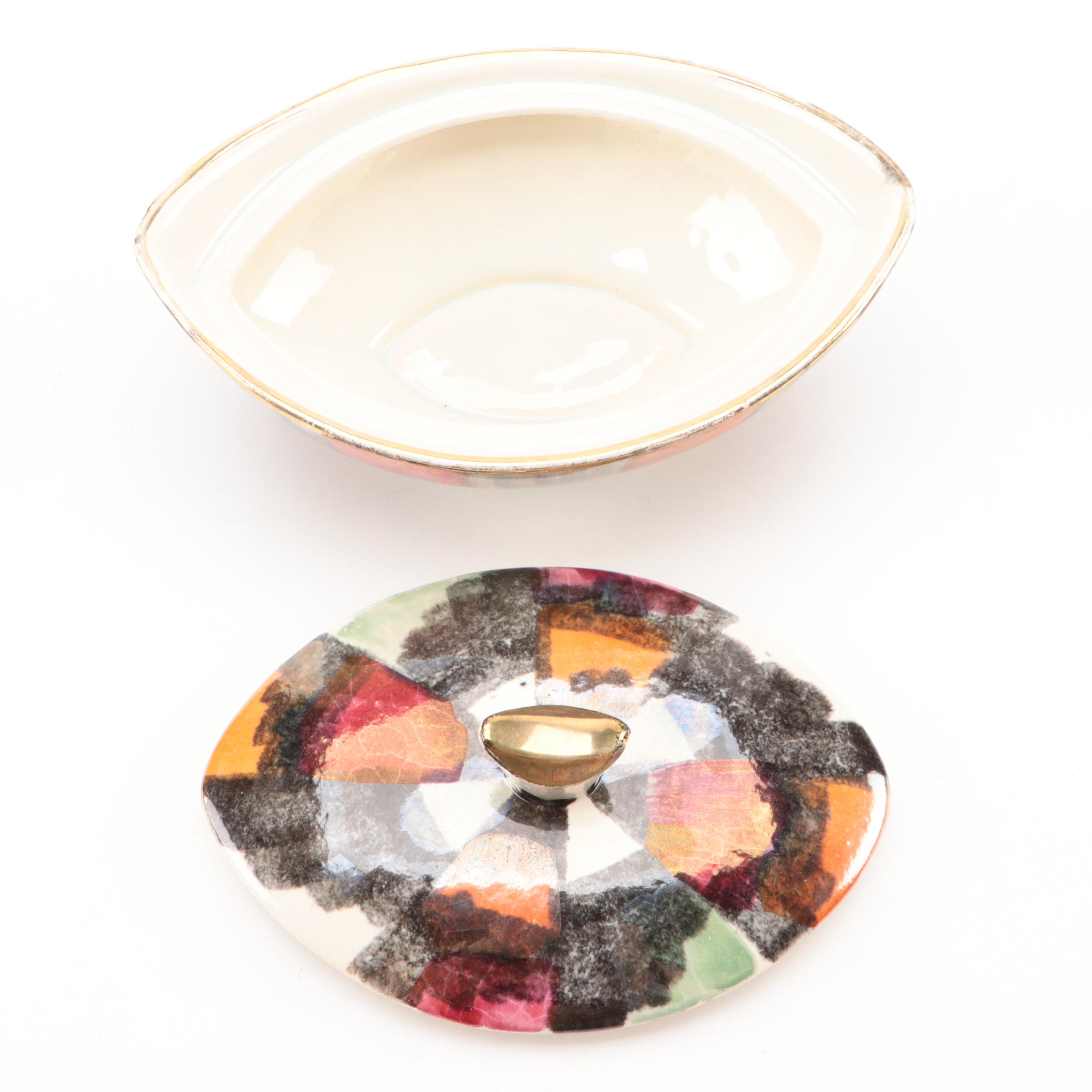 West German Multicolored Ceramic Table Accessories