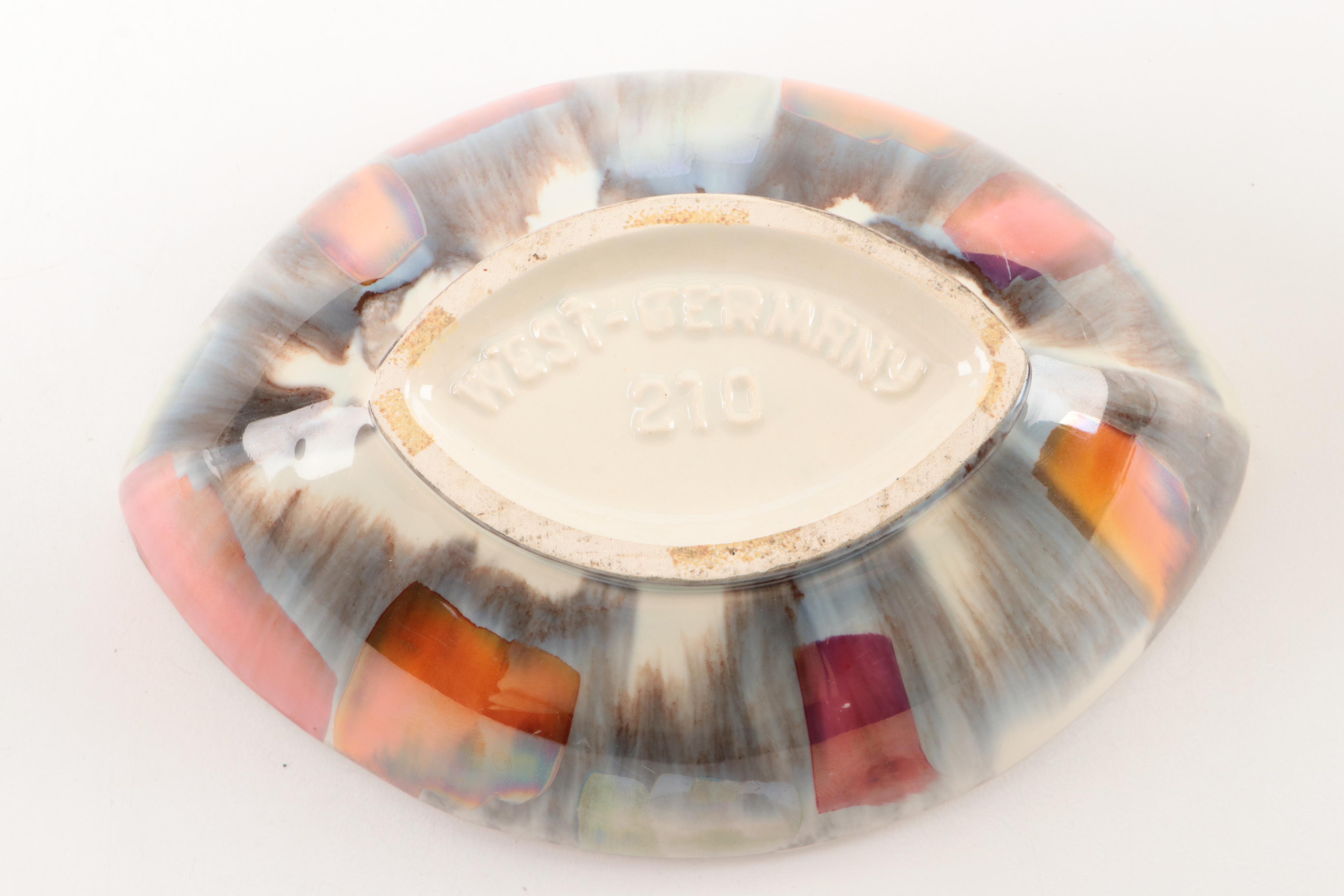 West German Multicolored Ceramic Table Accessories