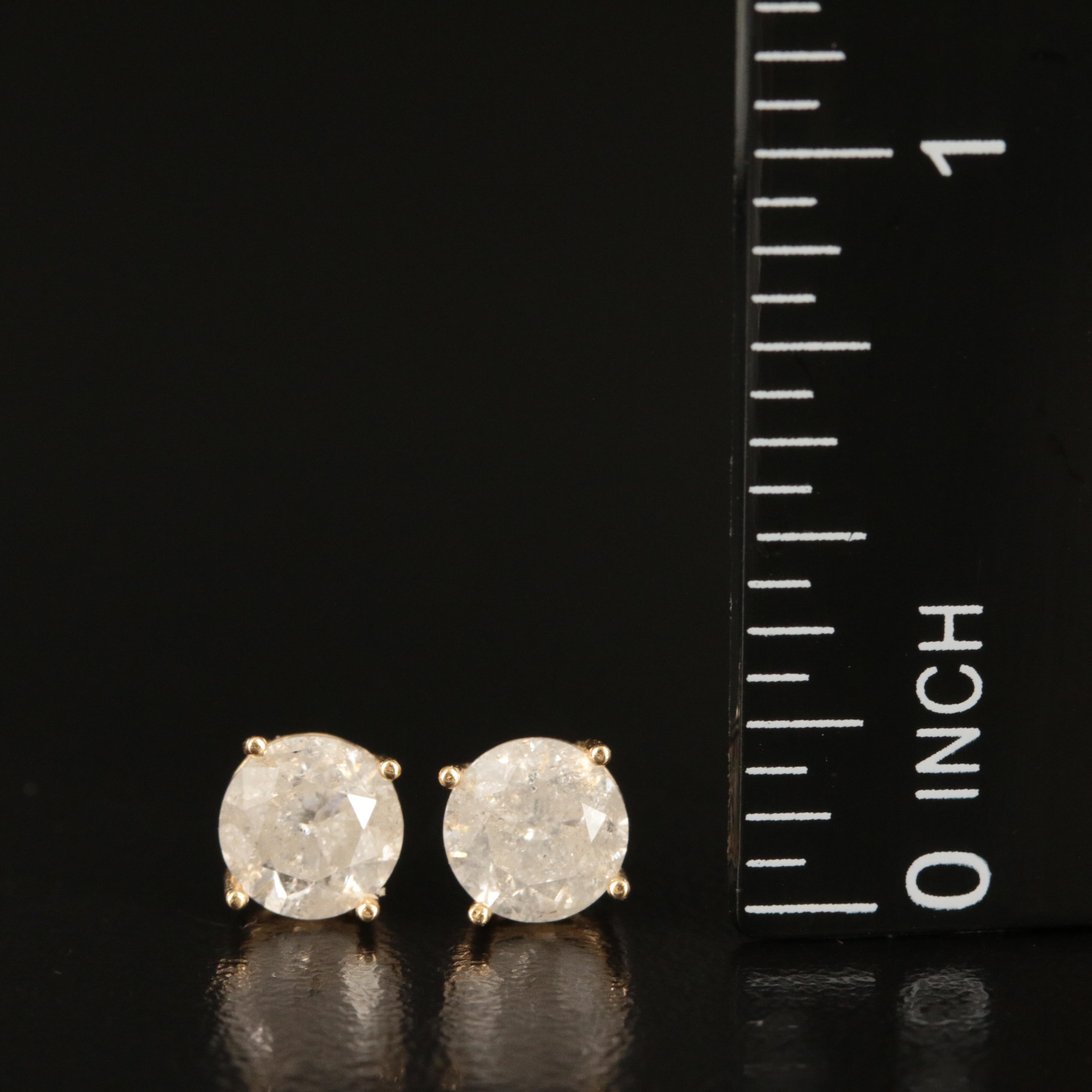 18K 1.90 CTW Diamond Stud Earrings