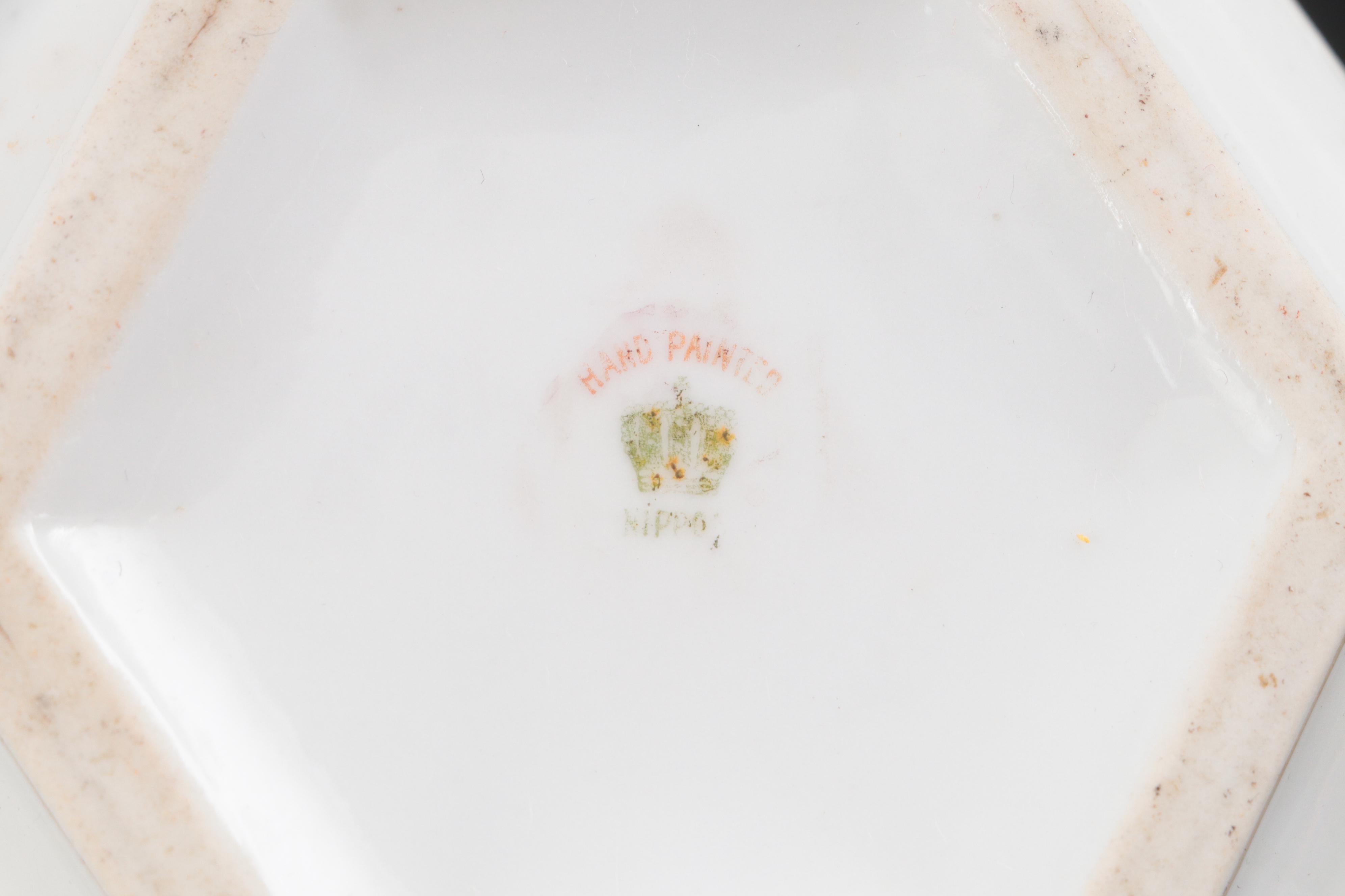 Homer Laughlin "Georgian" Coffee Pot with Glass Serving Dishes and Other Platter