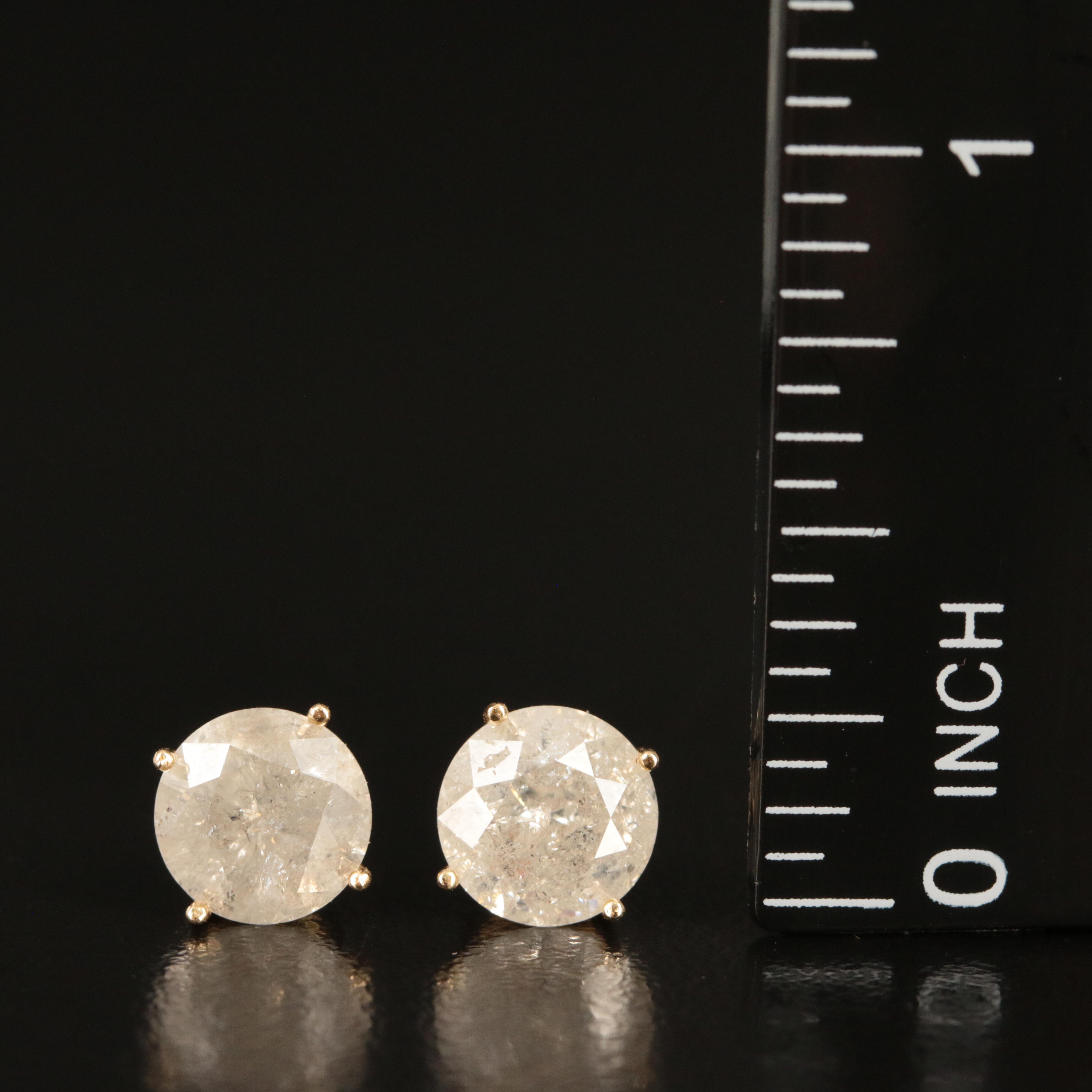 18K 2.85 CTW Diamond Stud Earrings
