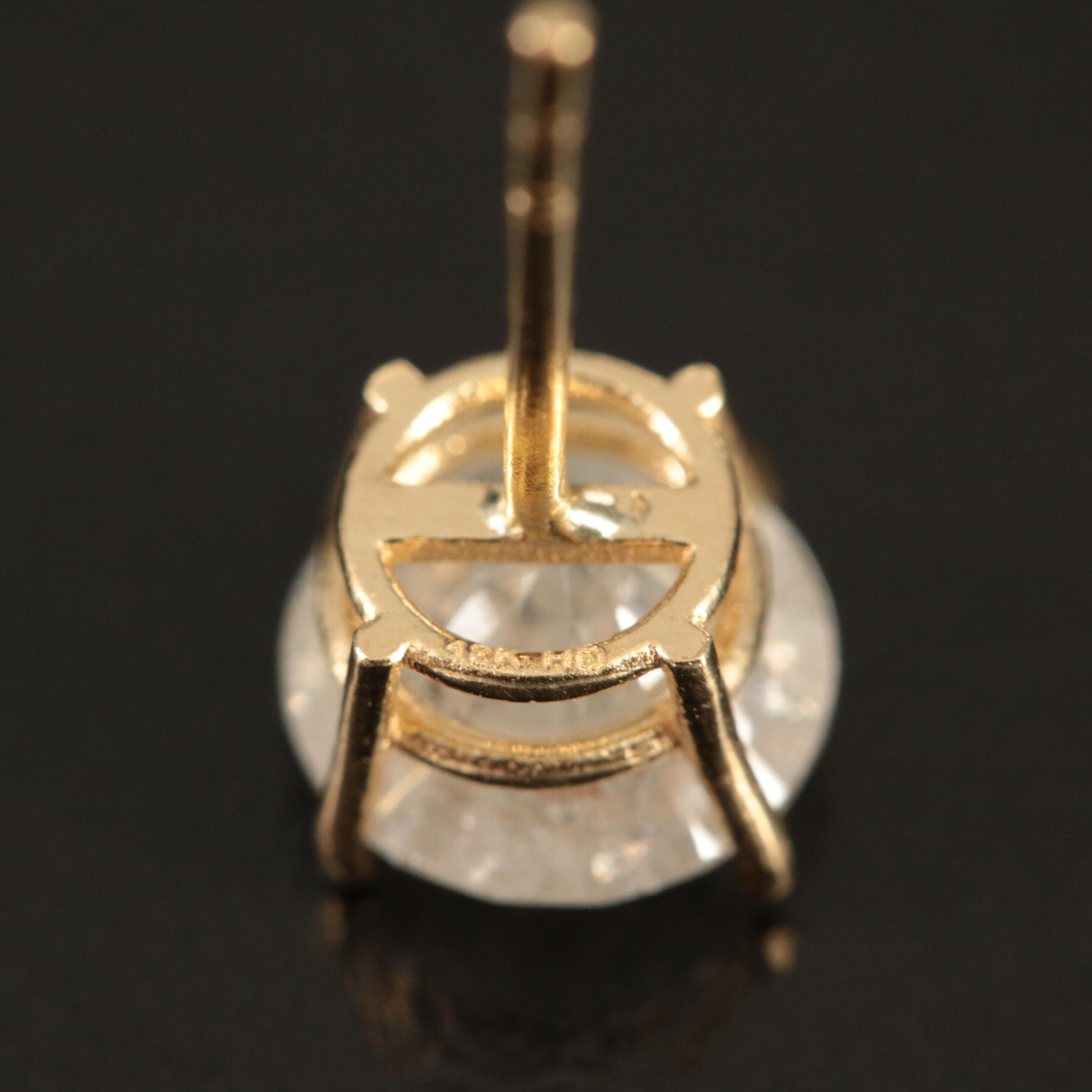 18K 2.85 CTW Diamond Stud Earrings