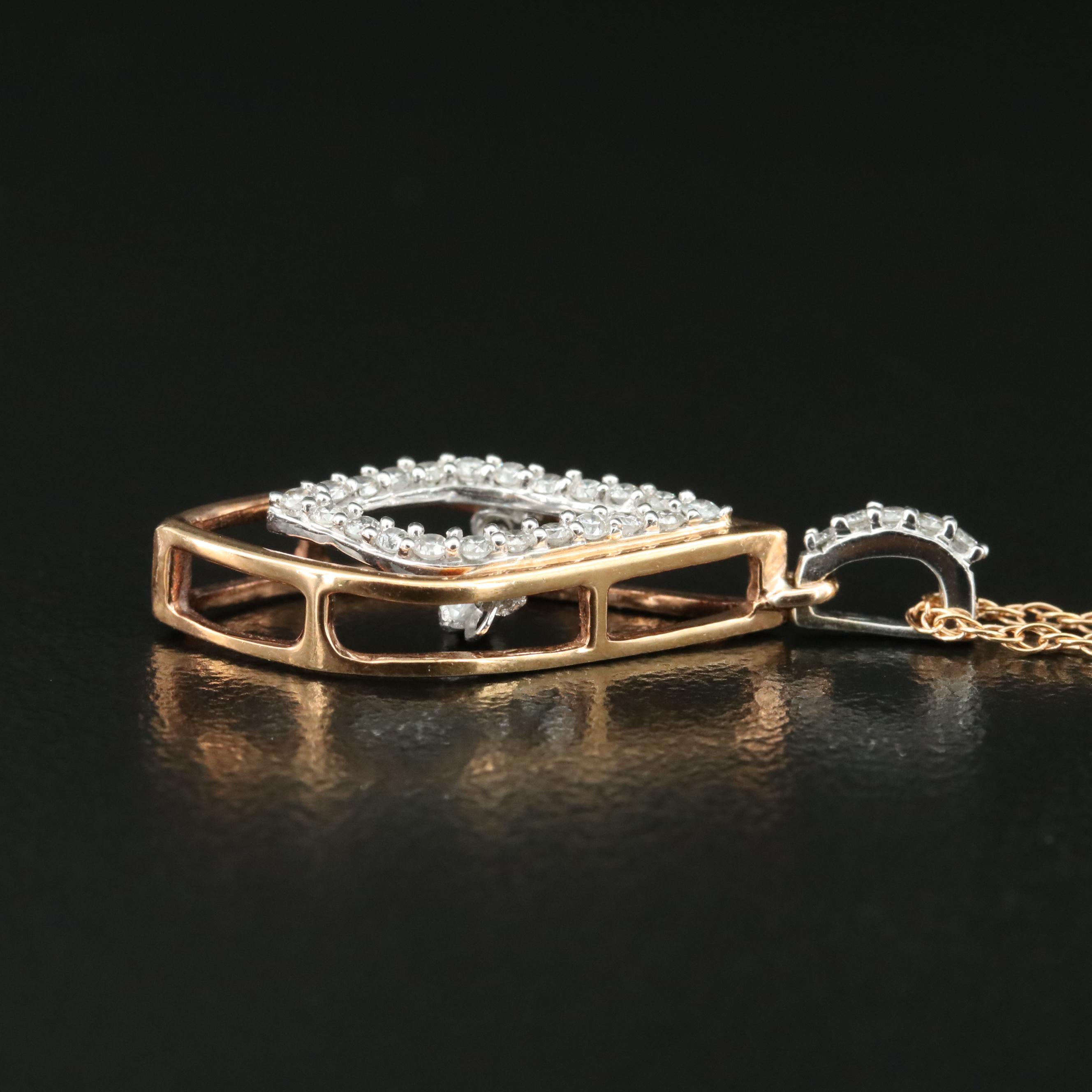 14K Rose Gold 0.31 CTW Diamond Tremble Pendant Necklace