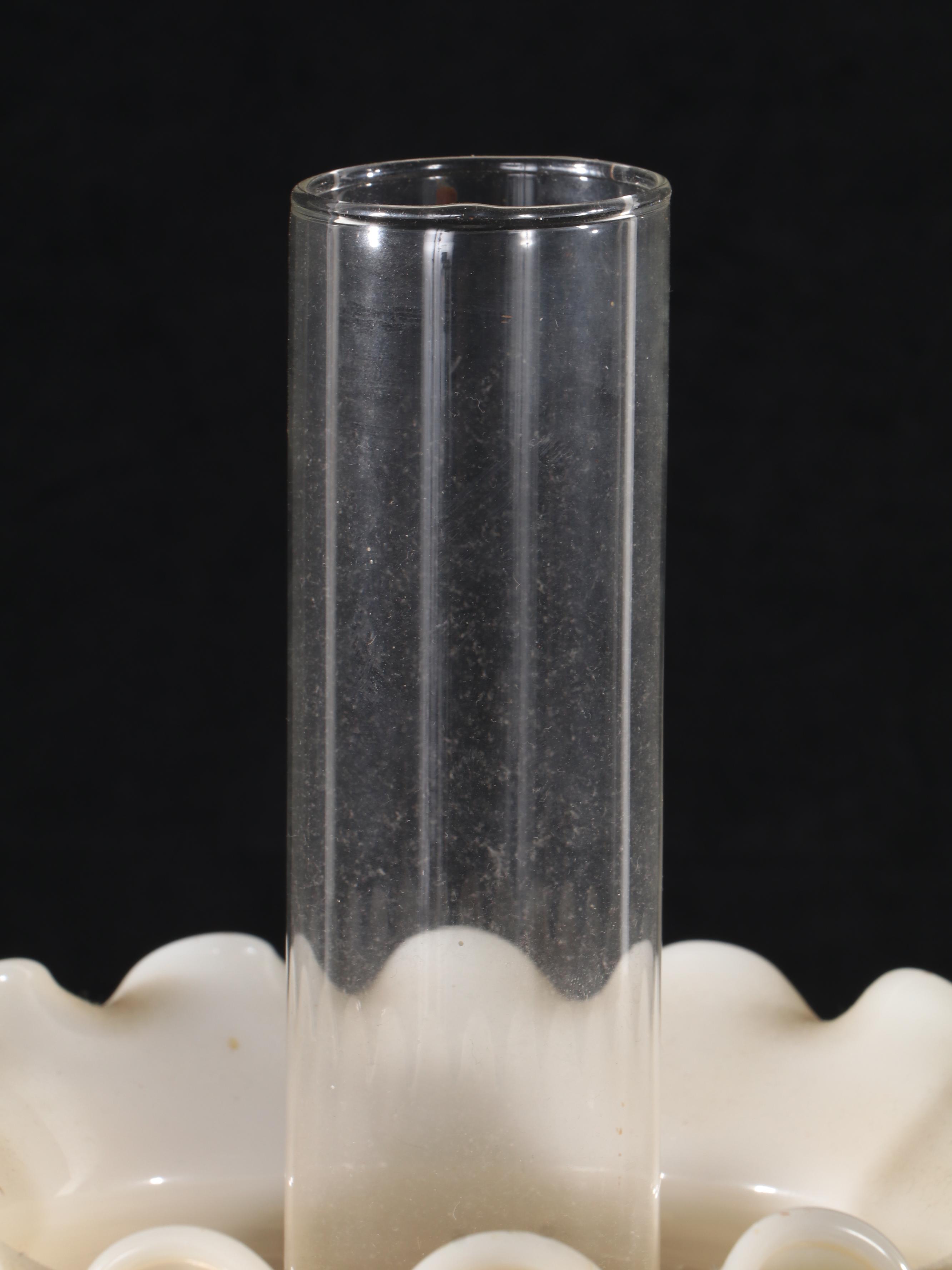 Paint-Decorated Glass Parlor Lamp, Mid-20th Century