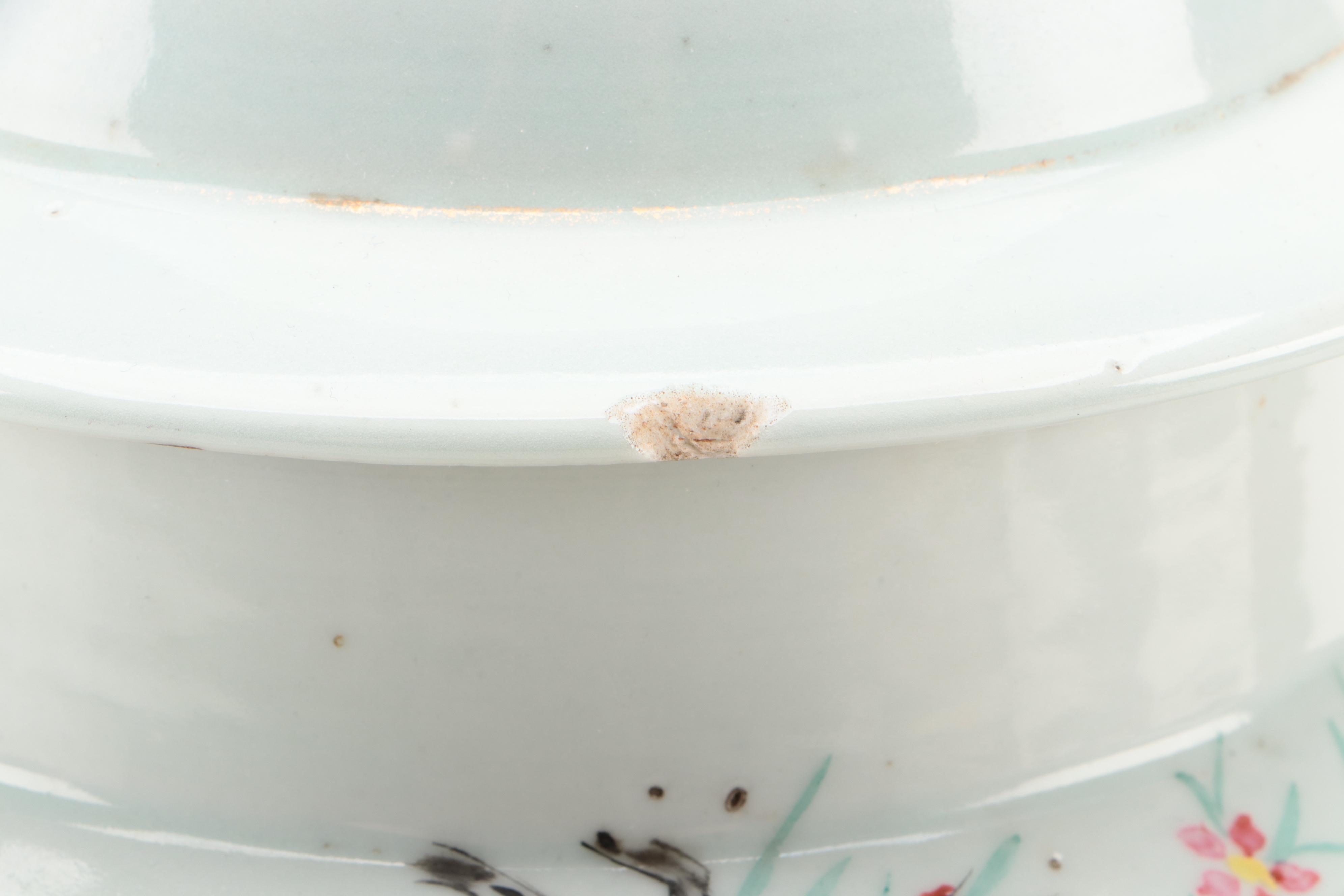 Chinese Hand-Painted Hànzì and Garden Scene Porcelain Temple Jars