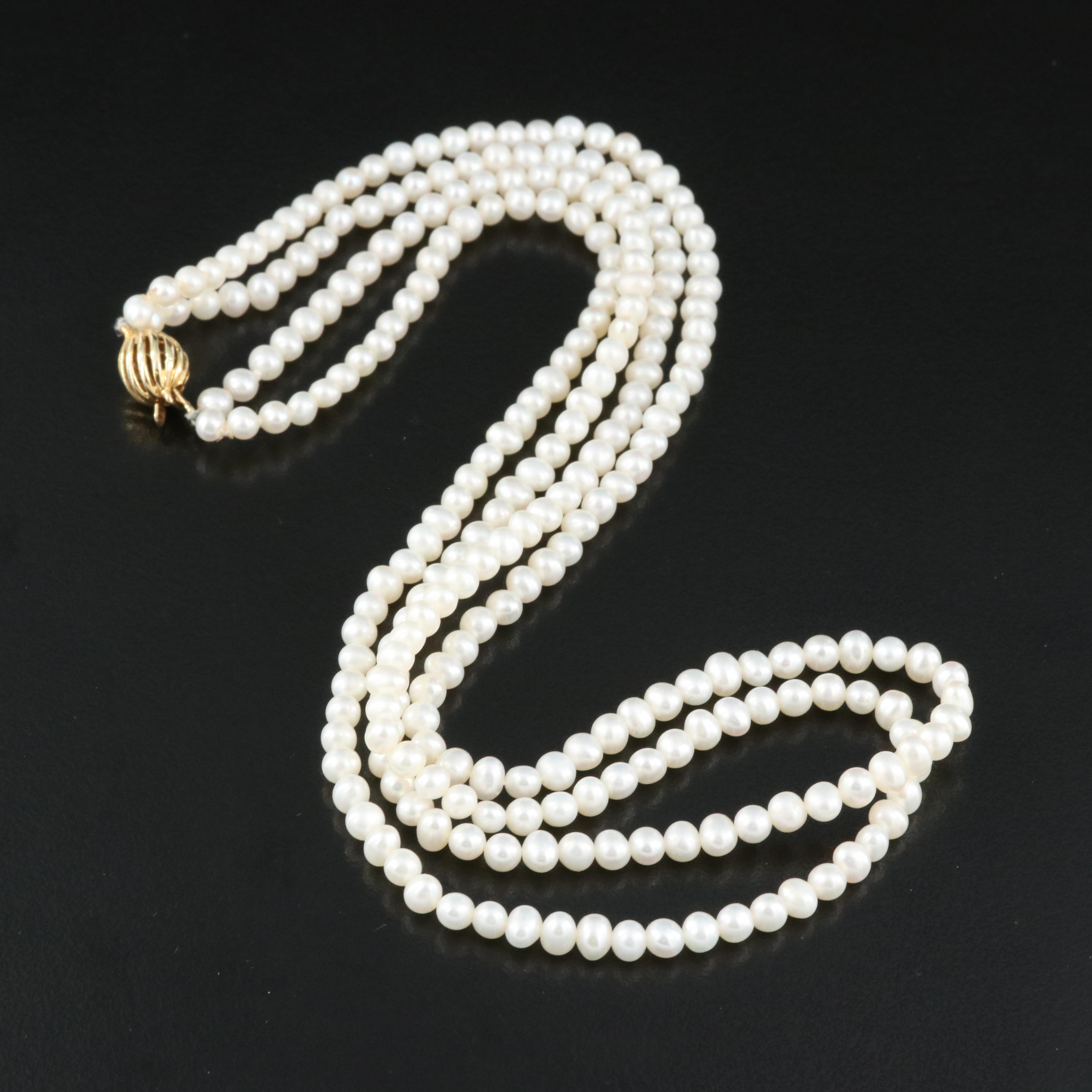 Pearl Necklace with 14K Clasp