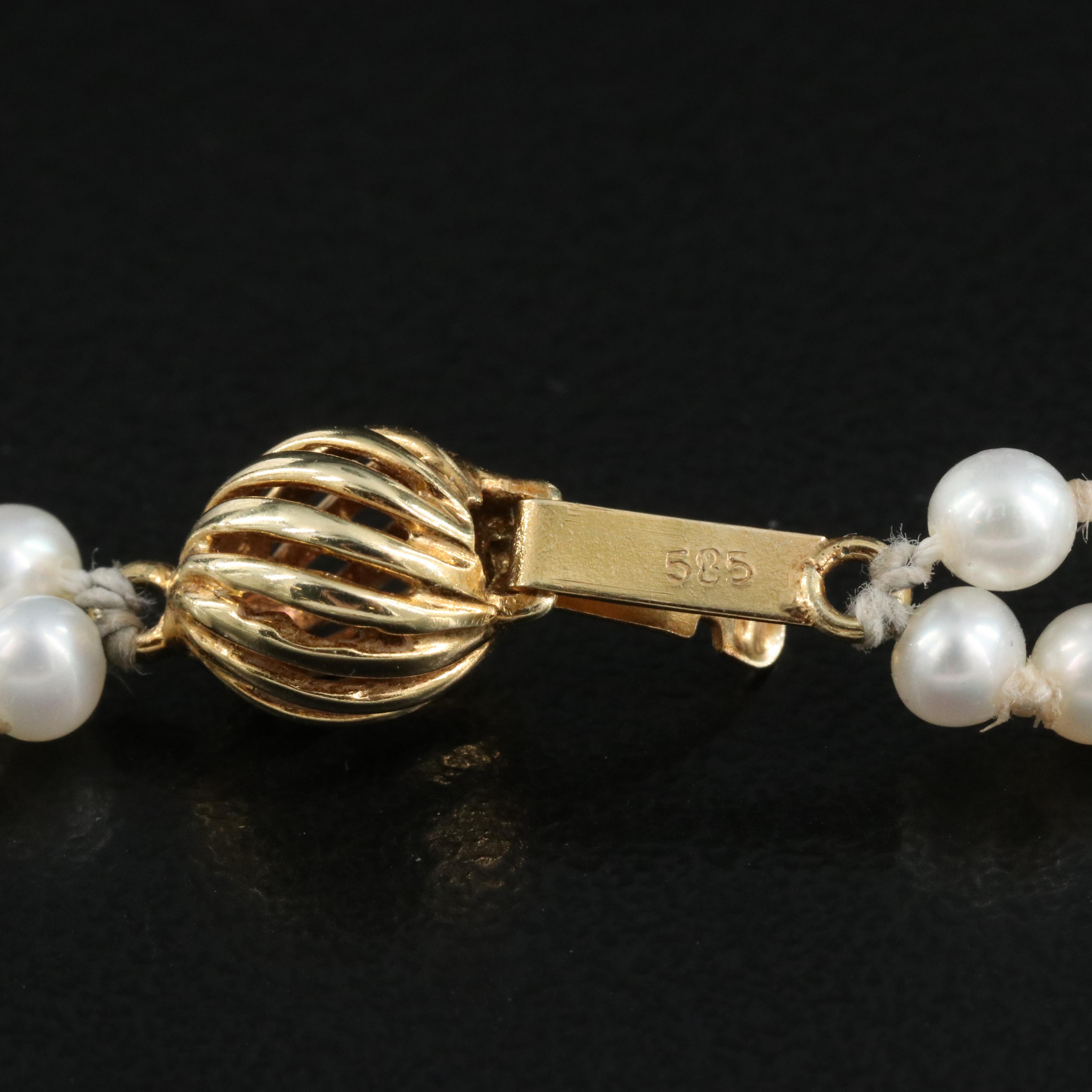 Pearl Necklace with 14K Clasp