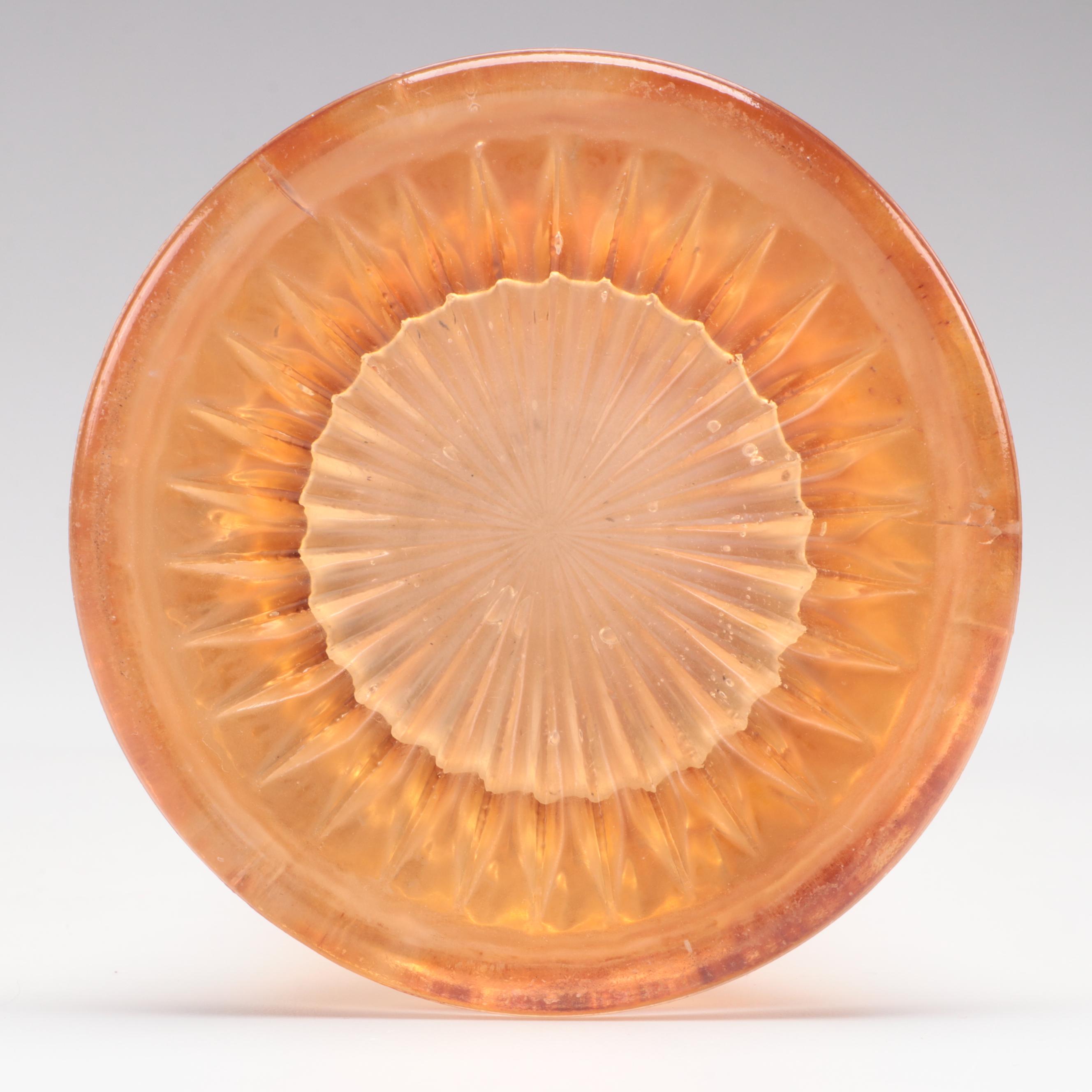 Imperial Glass Vase with Other Carnival Glass Tableware, Mid to Late 20th C.