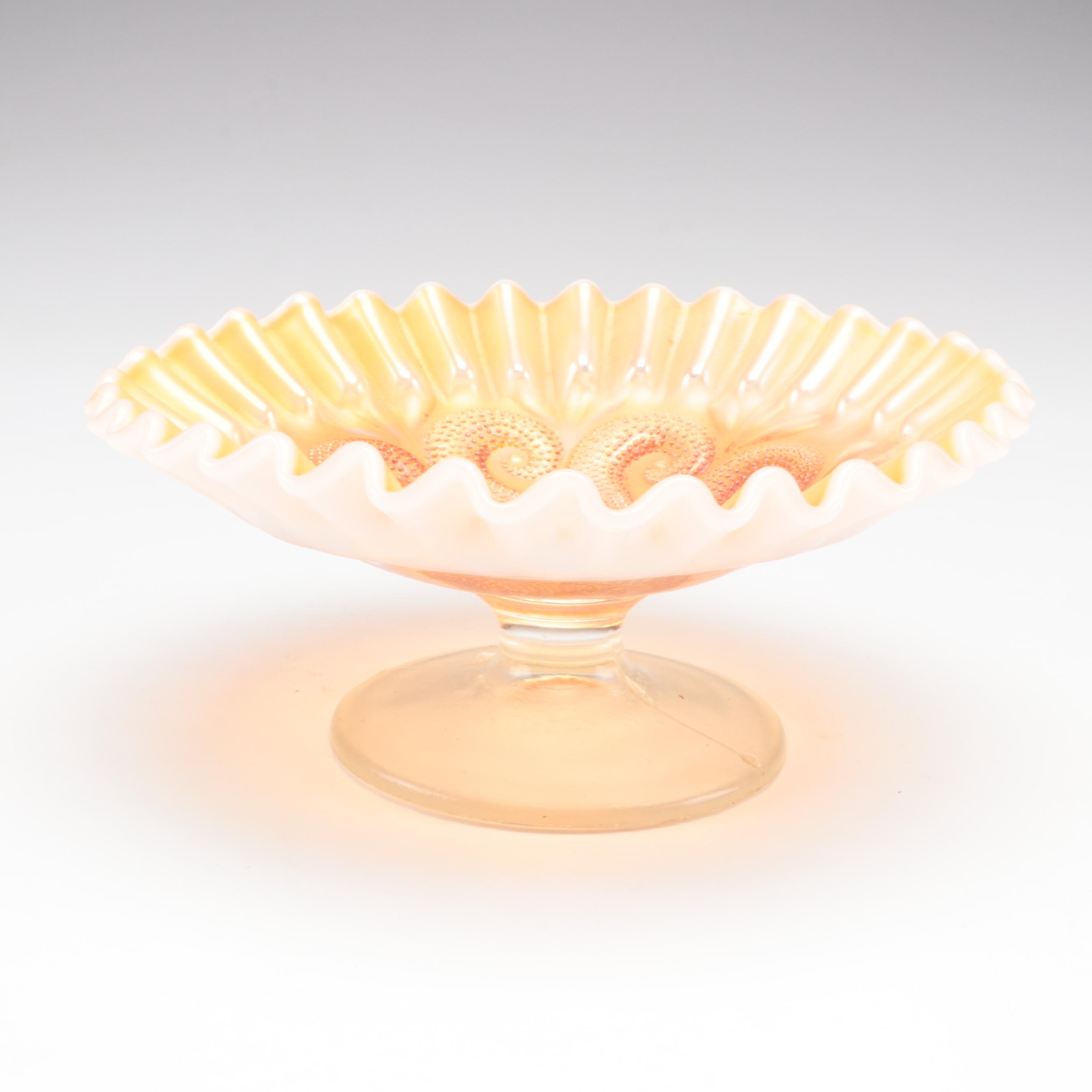 Imperial Glass Vase with Other Carnival Glass Tableware, Mid to Late 20th C.