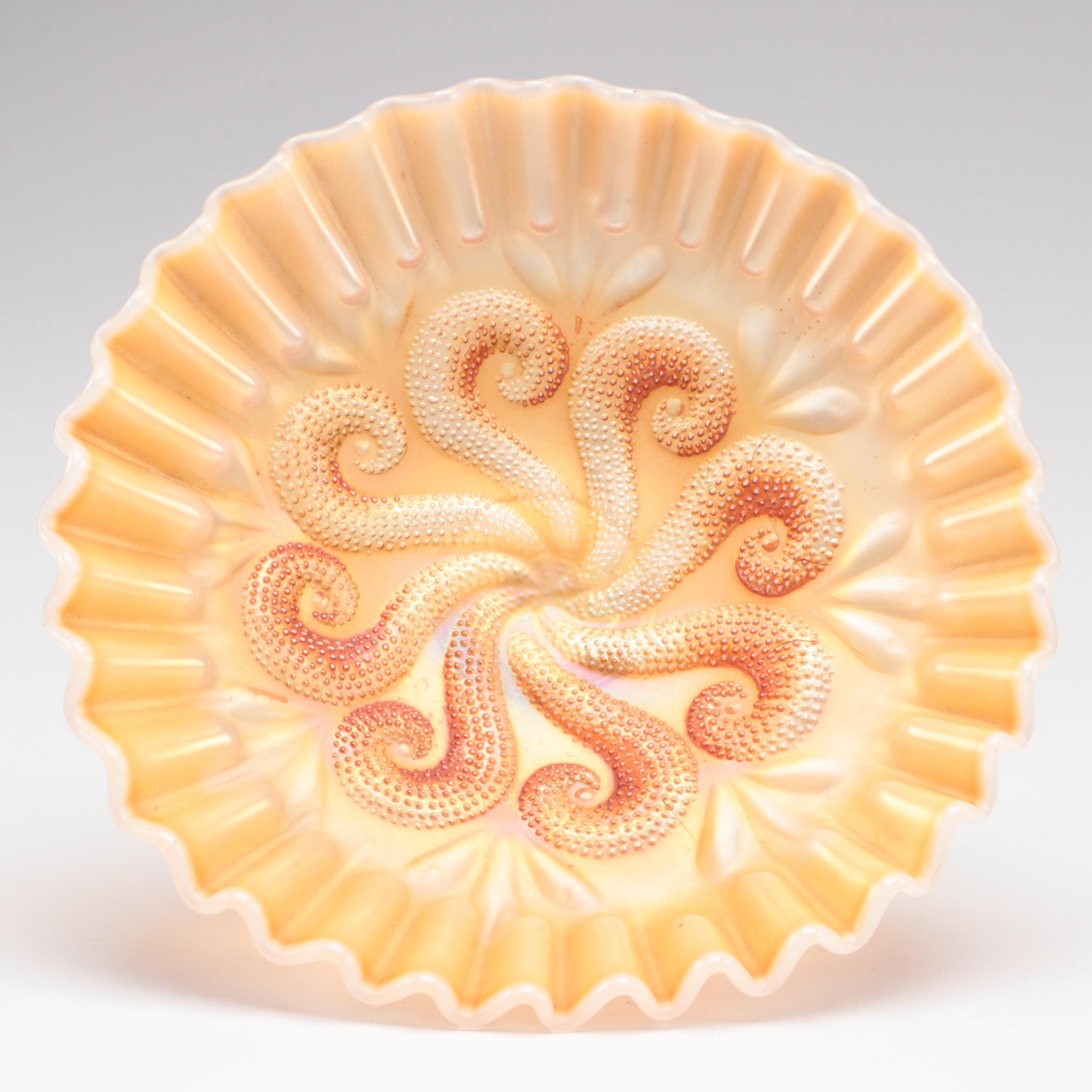 Imperial Glass Vase with Other Carnival Glass Tableware, Mid to Late 20th C.