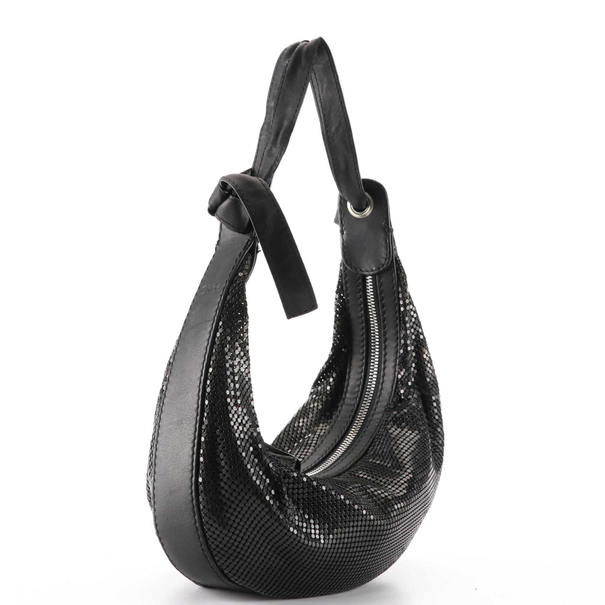 Chloé Glitter Baguette in Metal Mesh and Leather