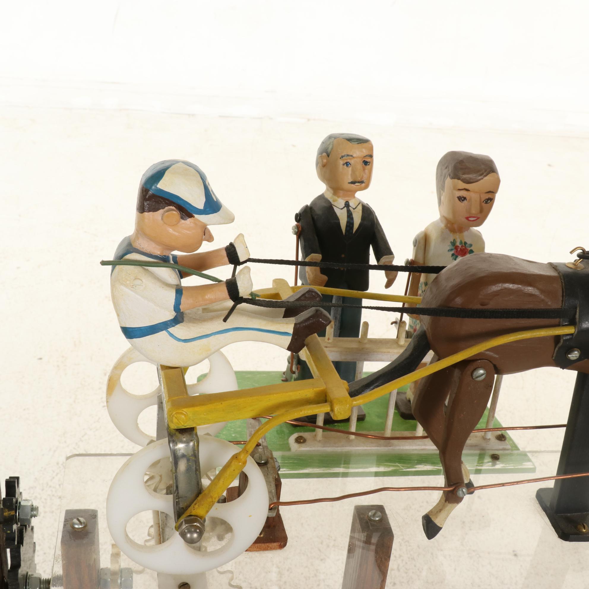 Henry W. Ringer Signed Folk Art Sulky Horse and Jockey Weathervane