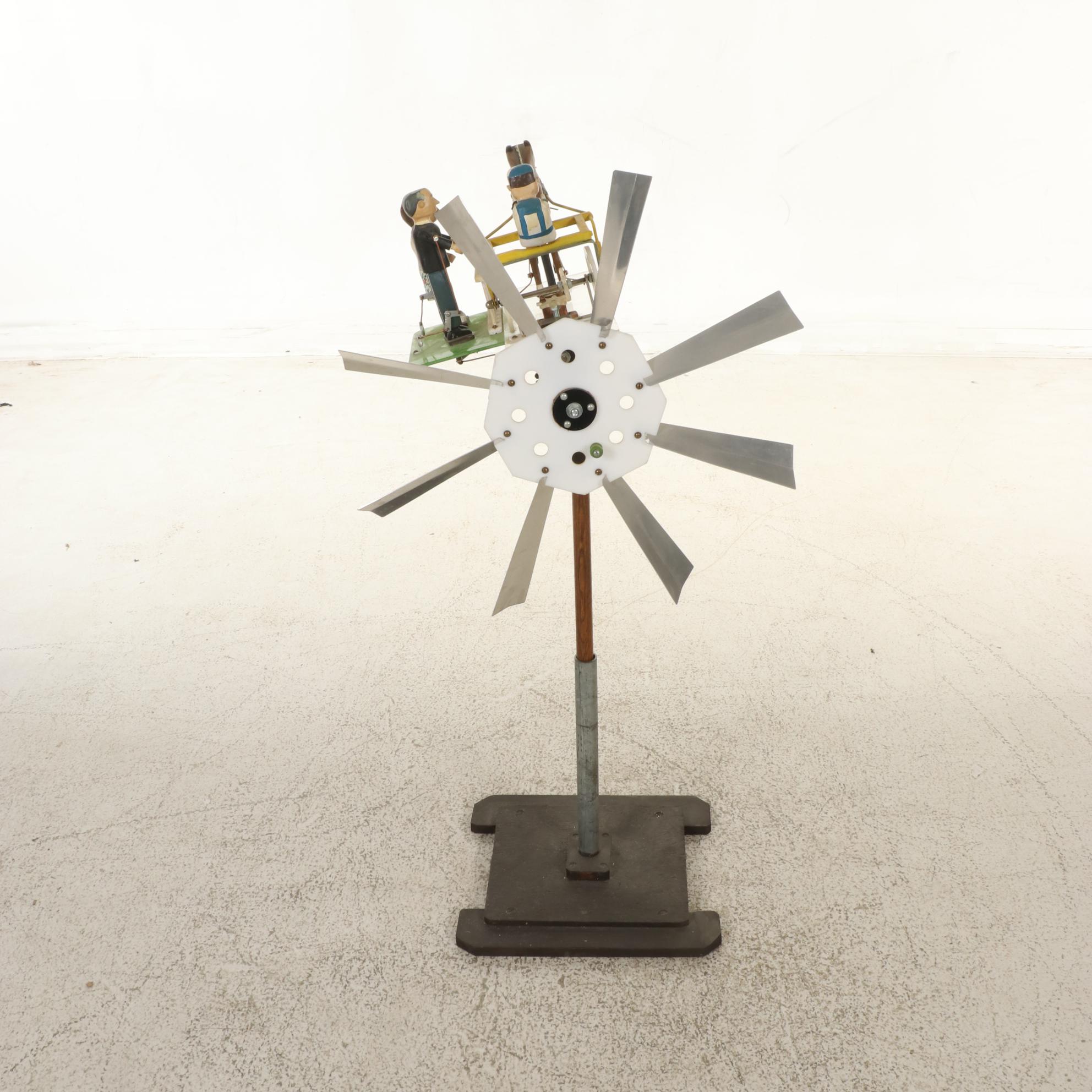 Henry W. Ringer Signed Folk Art Sulky Horse and Jockey Weathervane