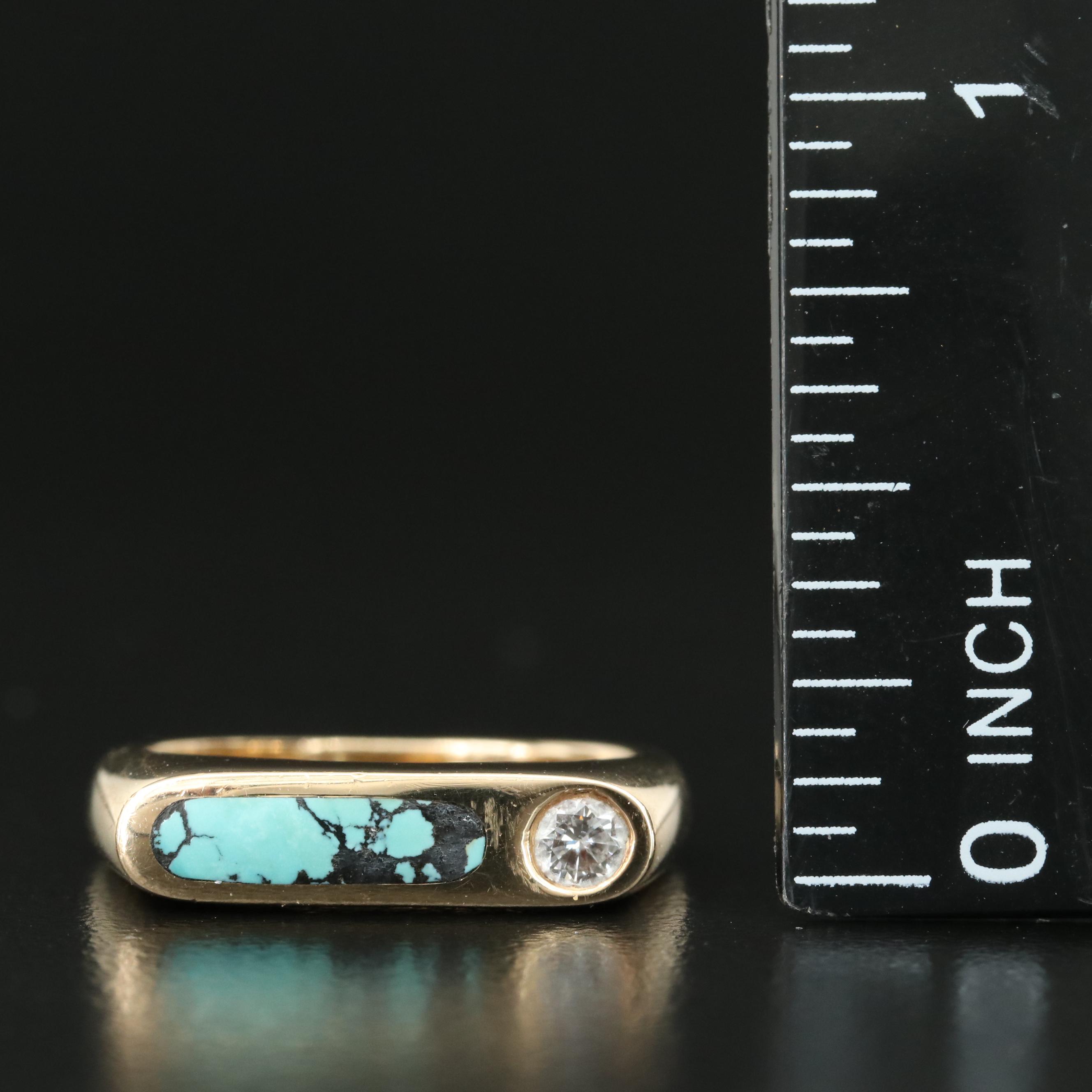 Kabana 14K Diamond and Turquoise Ring
