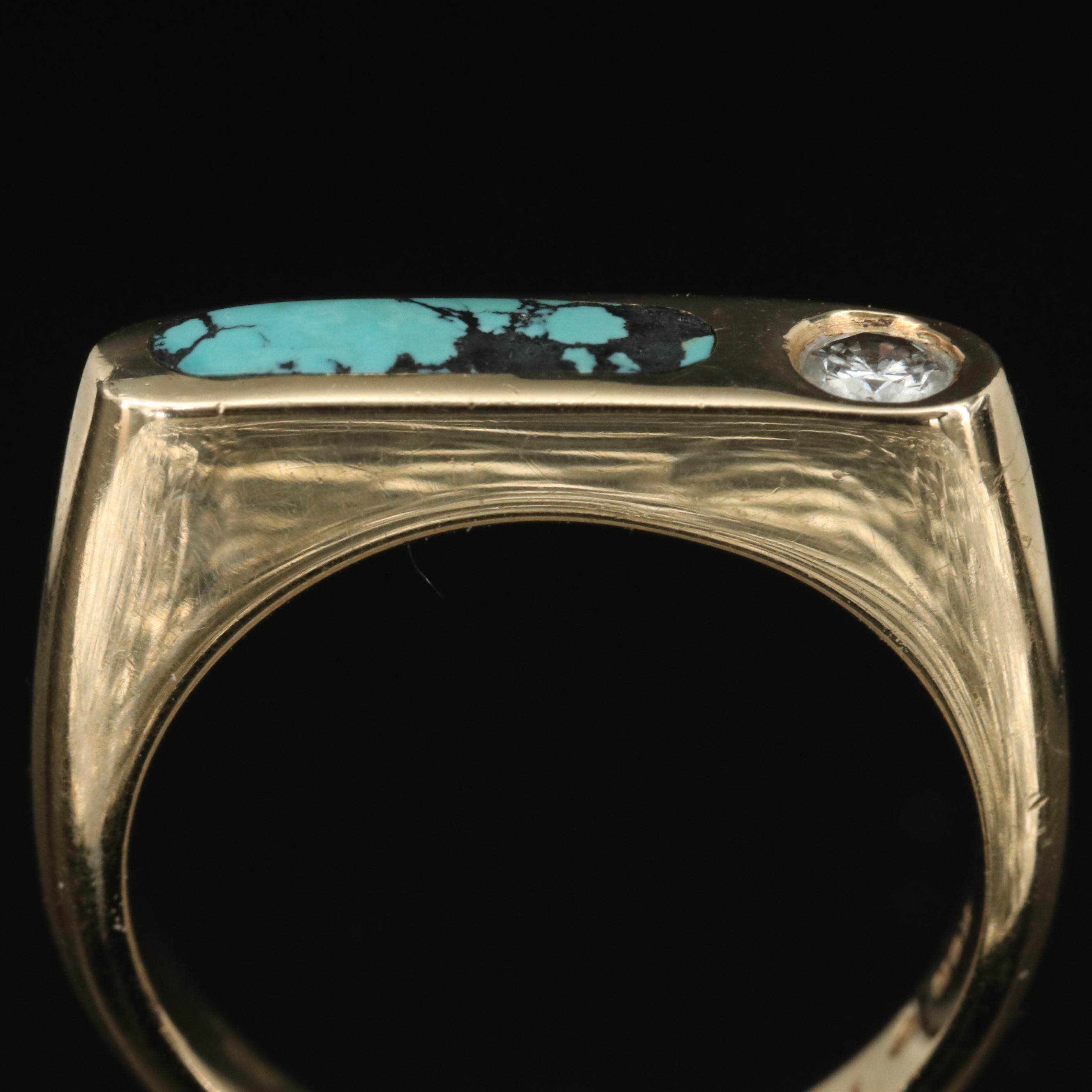 Kabana 14K Diamond and Turquoise Ring