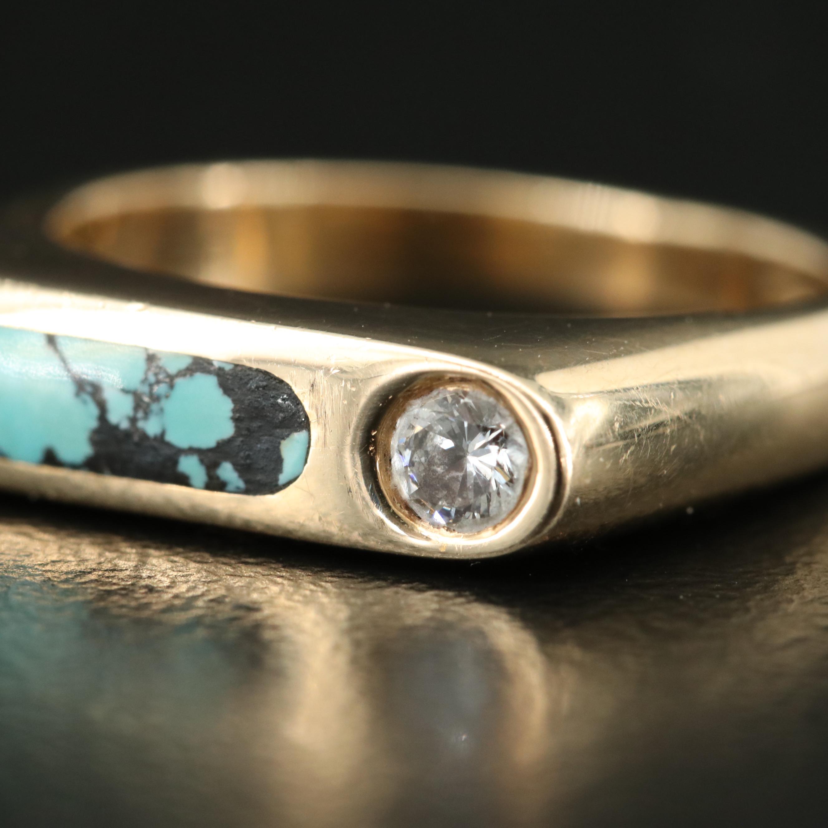 Kabana 14K Diamond and Turquoise Ring