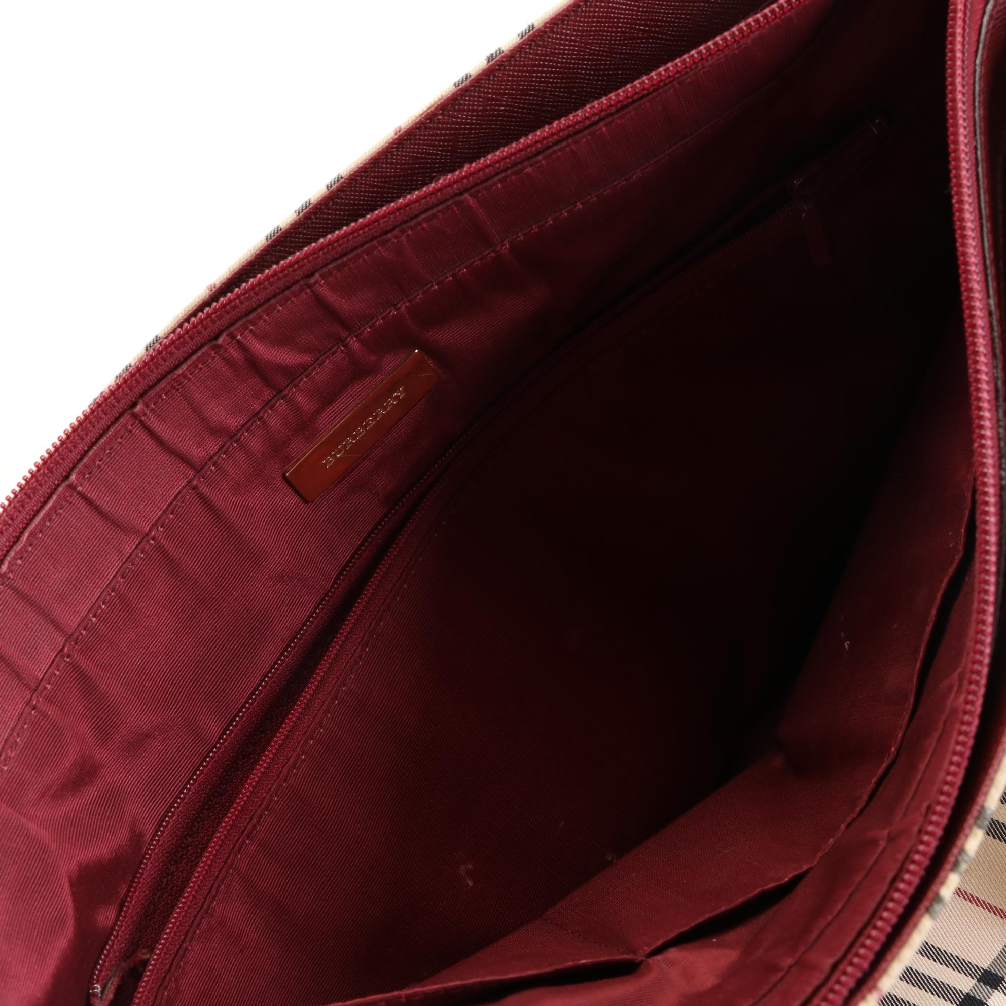 Burberry Tote in House Check Canvas and Crossgrain Leather Trim