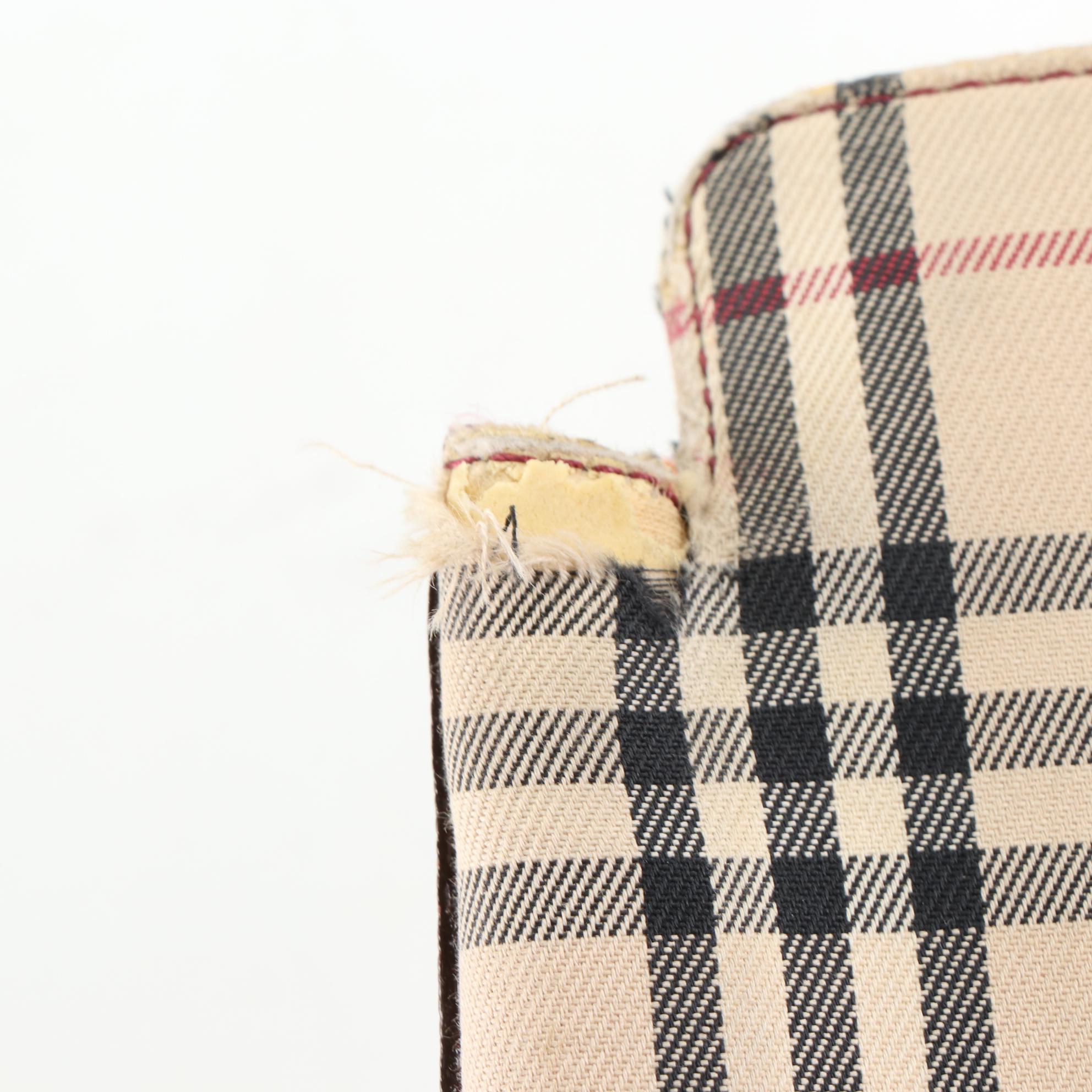 Burberry Tote in House Check Canvas and Crossgrain Leather Trim