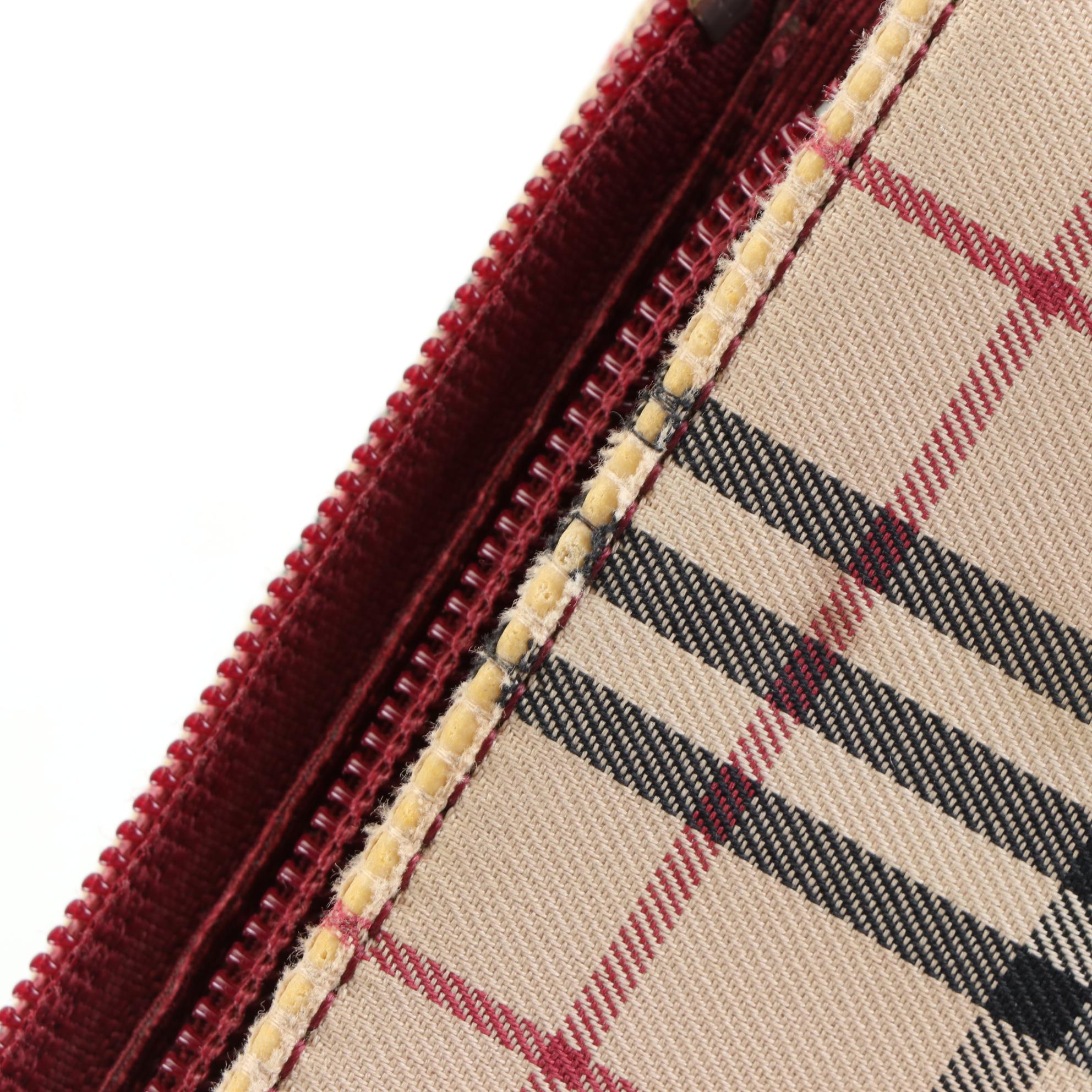 Burberry Tote in House Check Canvas and Crossgrain Leather Trim