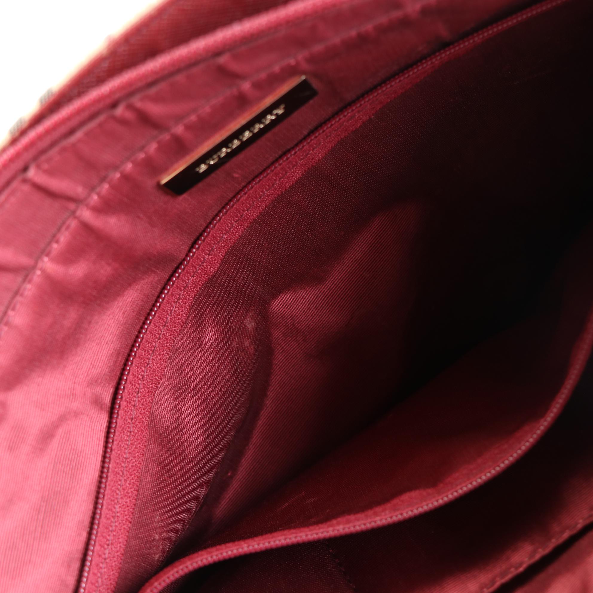 Burberry Tote in House Check Canvas and Crossgrain Leather Trim