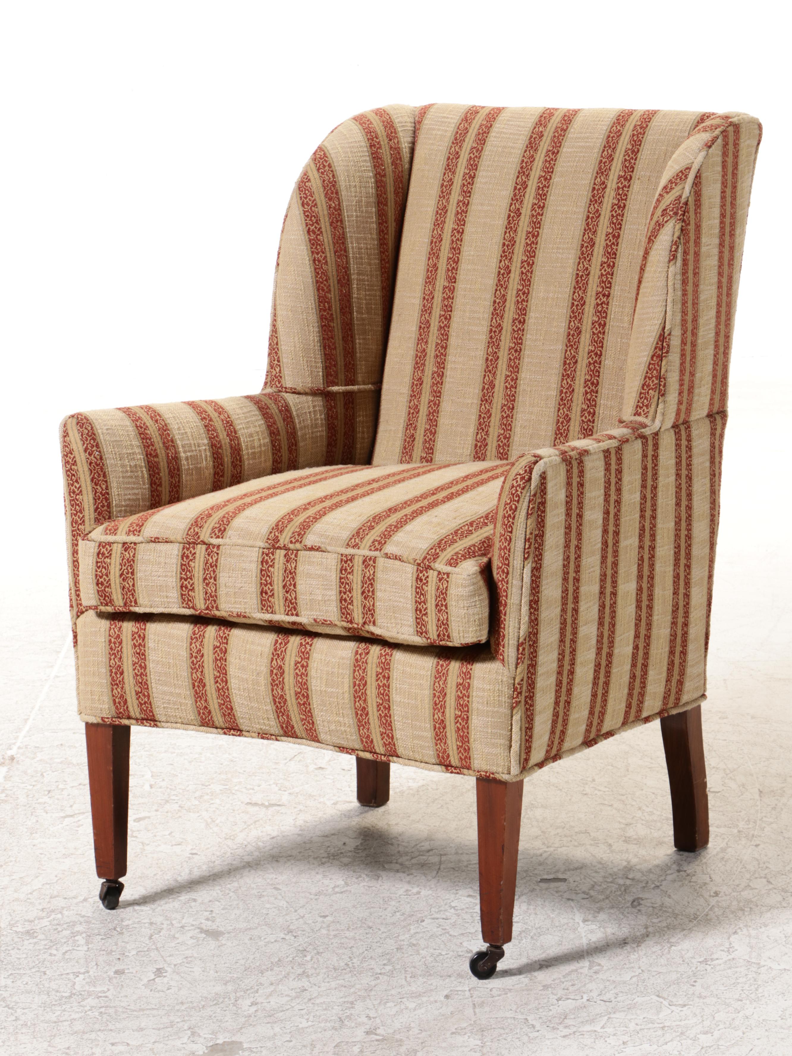 Custom-Upholstered Armchair with Fold-Out Bed Ottoman