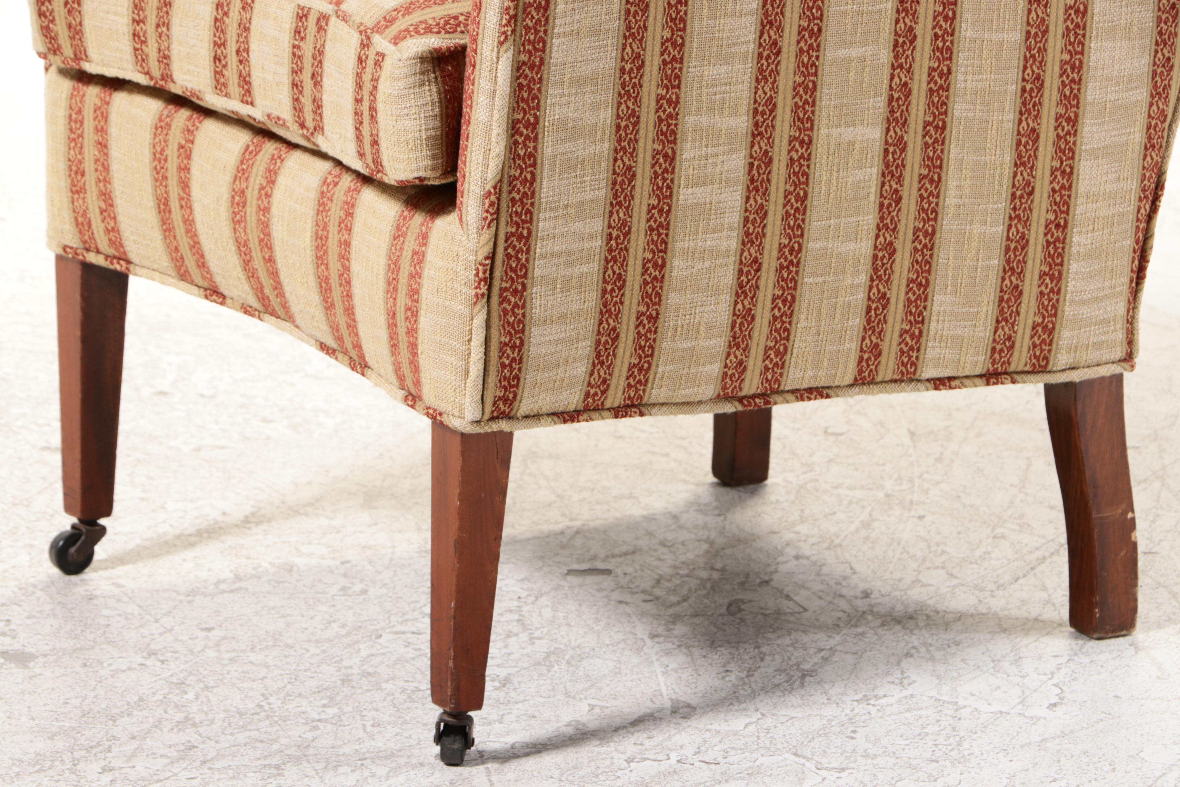 Custom-Upholstered Armchair with Fold-Out Bed Ottoman