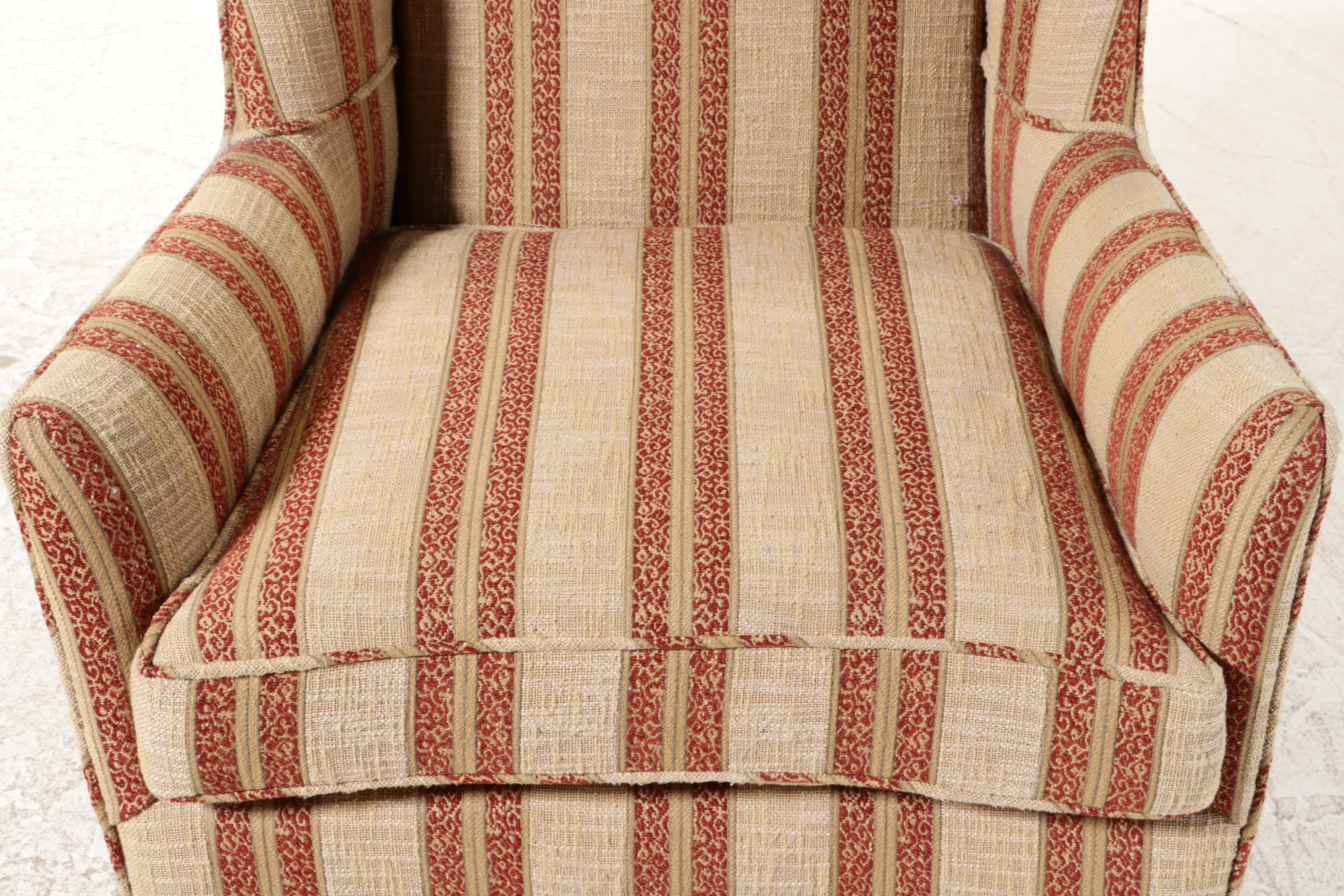 Custom-Upholstered Armchair with Fold-Out Bed Ottoman