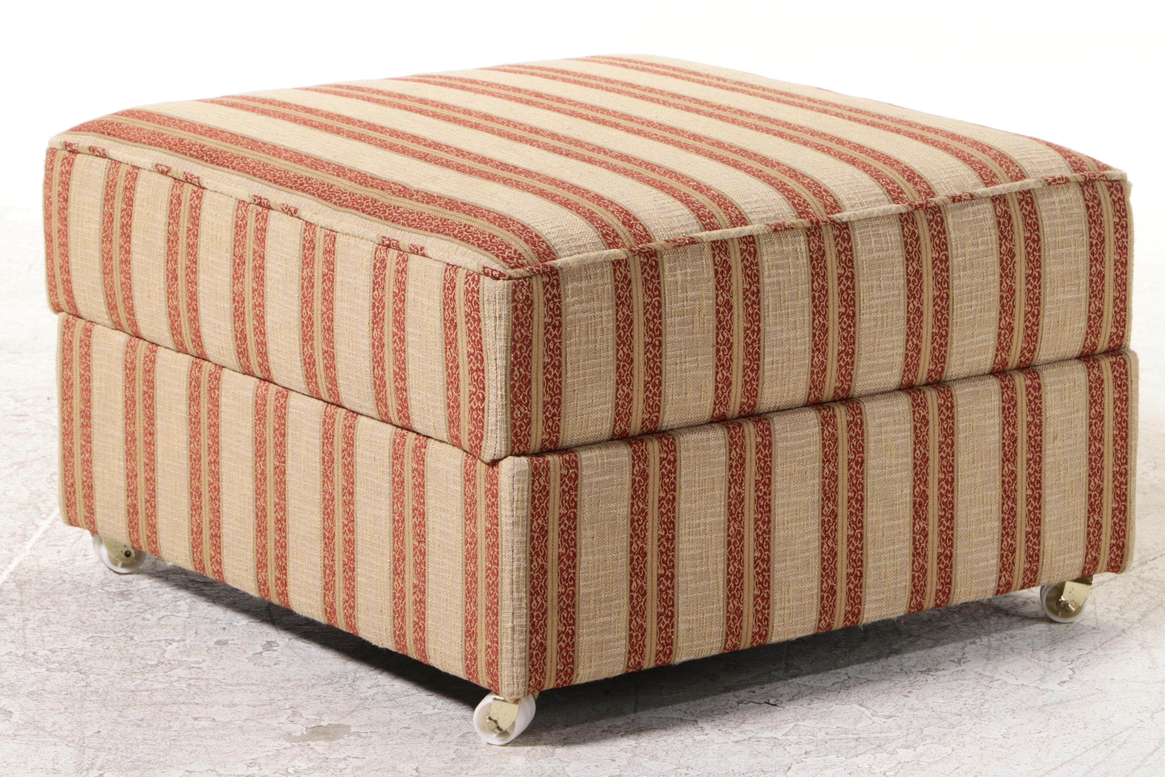 Custom-Upholstered Armchair with Fold-Out Bed Ottoman