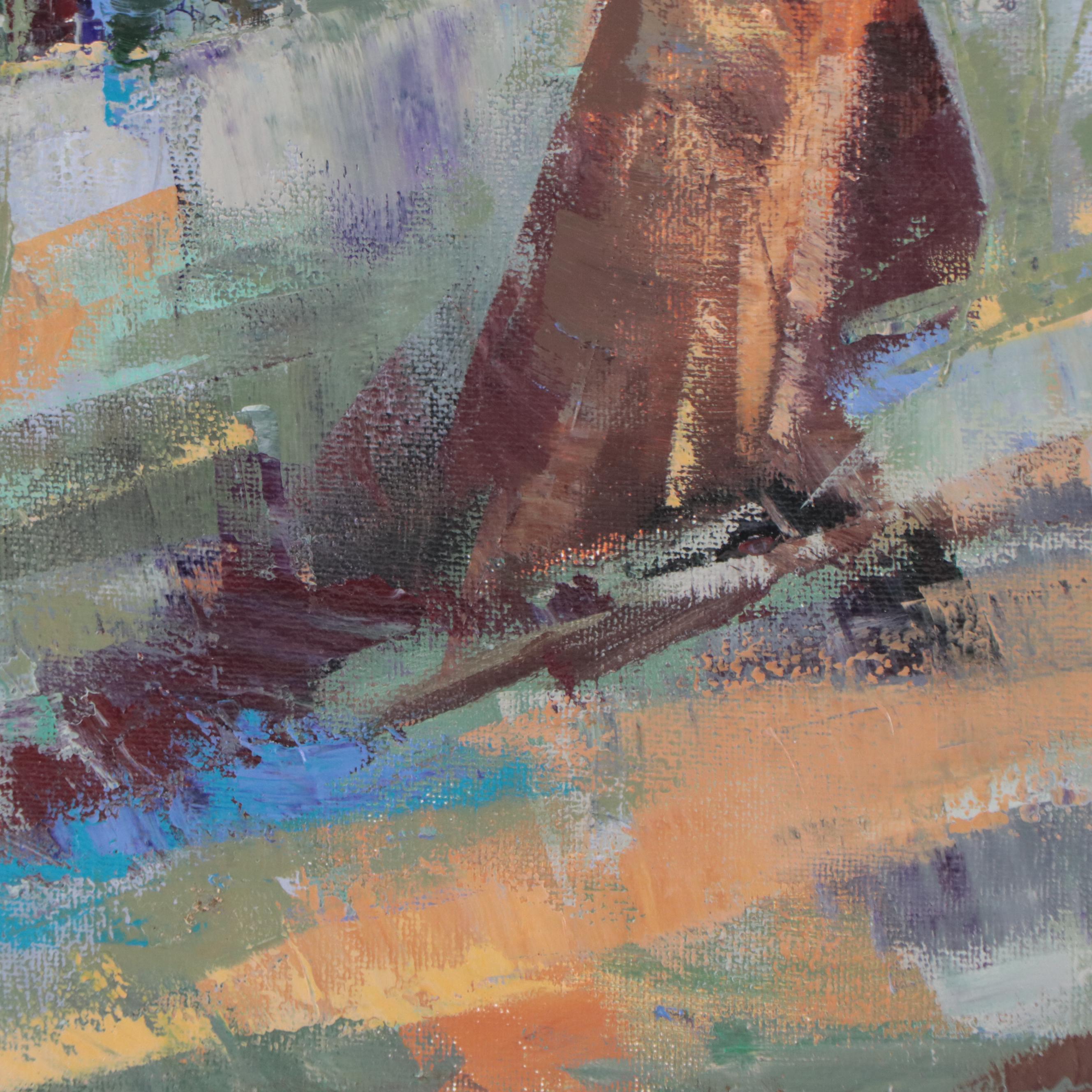 Sanna Acrylic Painting "Quiet Wisdom," 2022