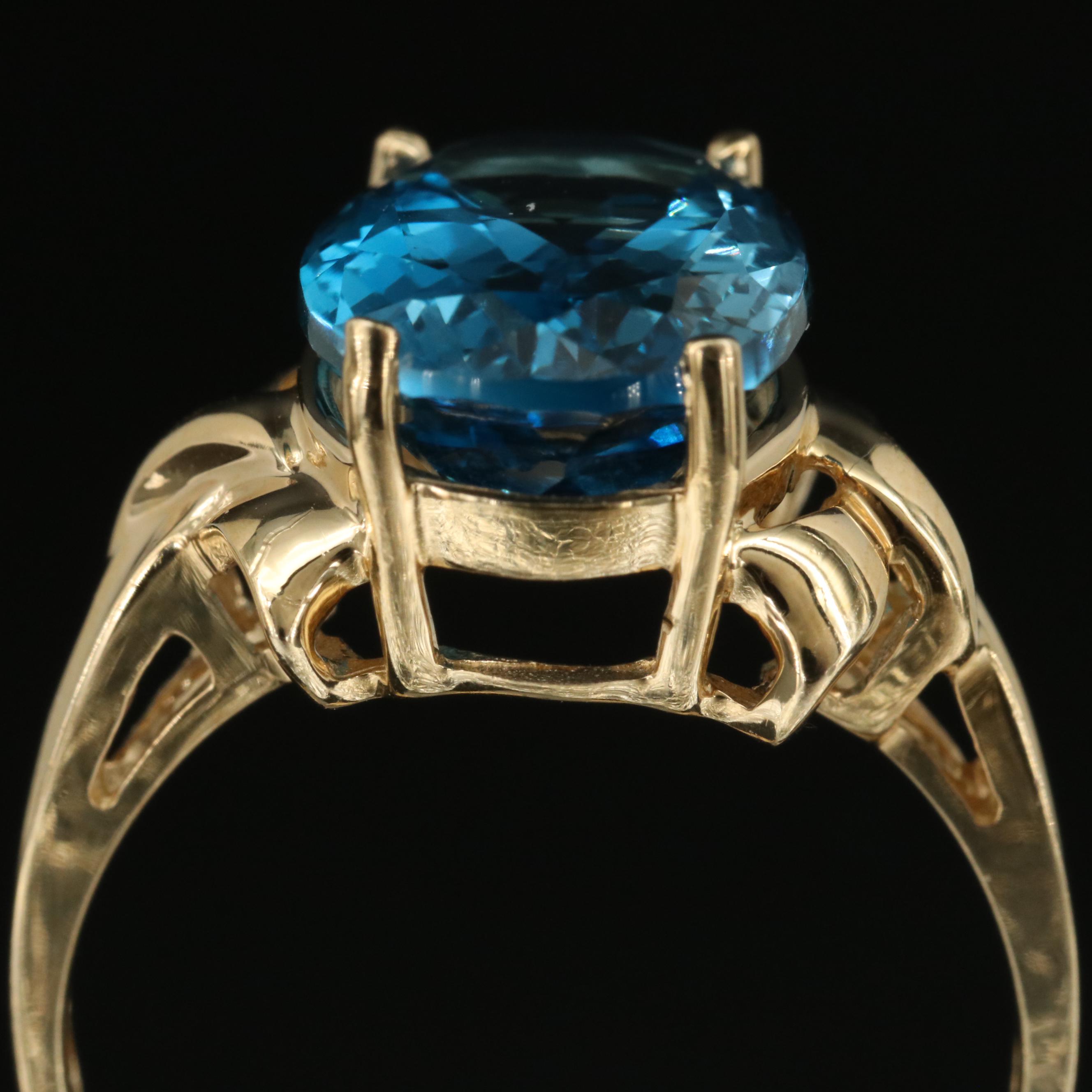 14K 8.80 CT Topaz Ring