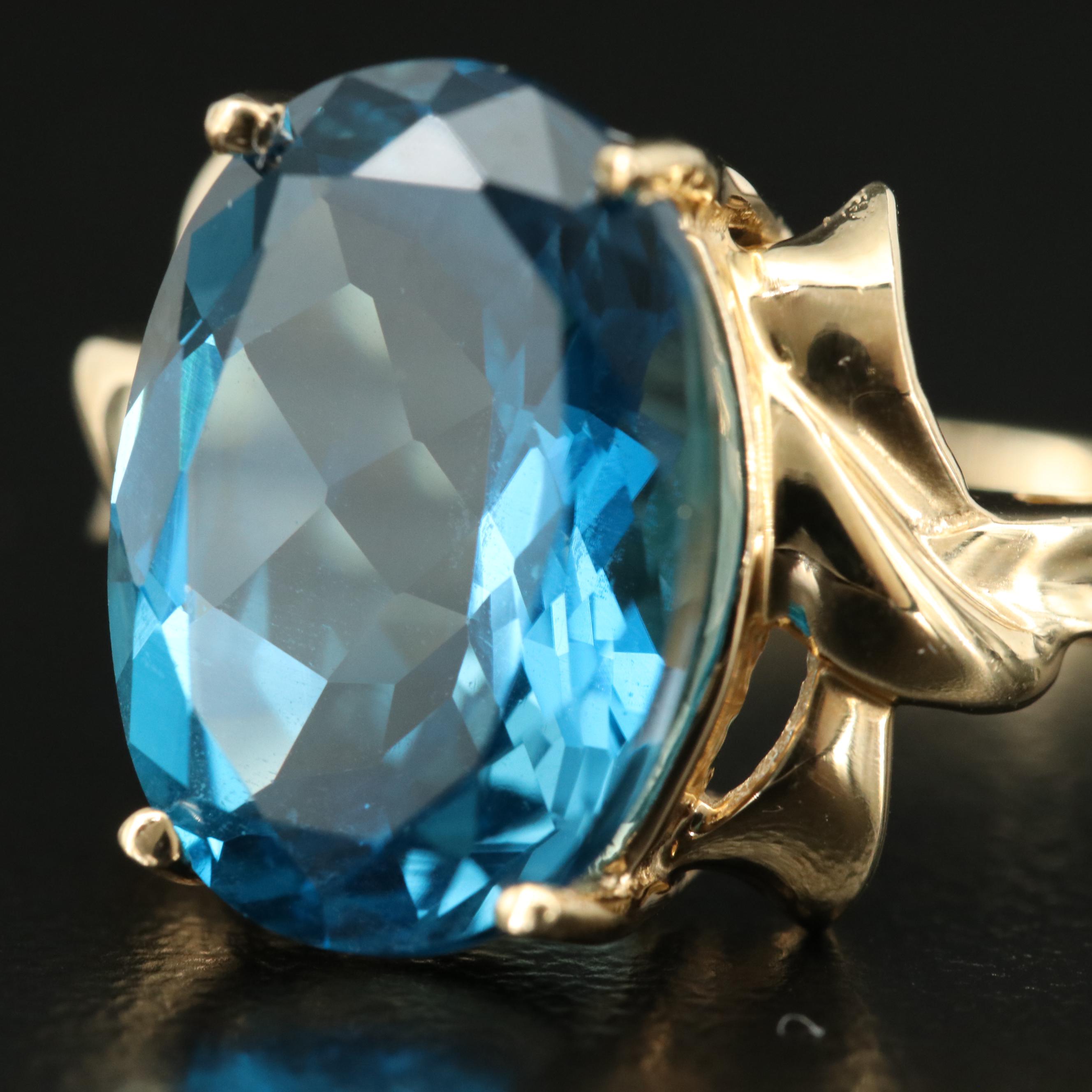 14K 8.80 CT Topaz Ring