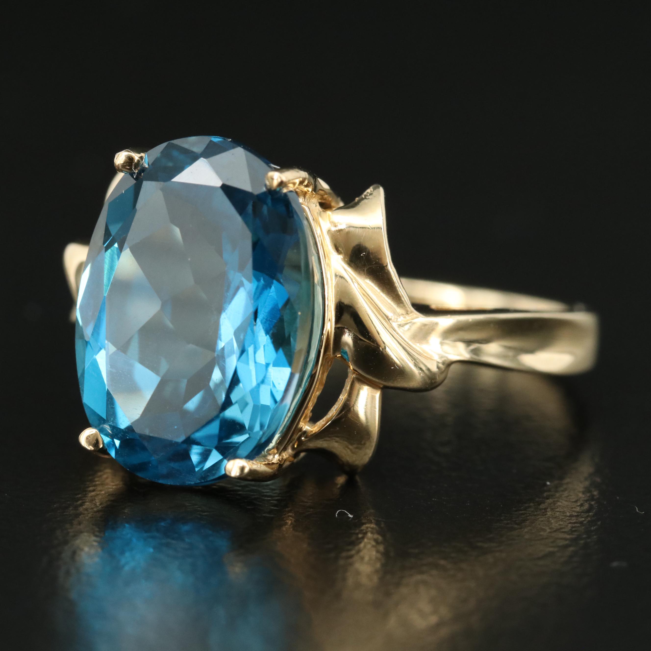 14K 8.80 CT Topaz Ring
